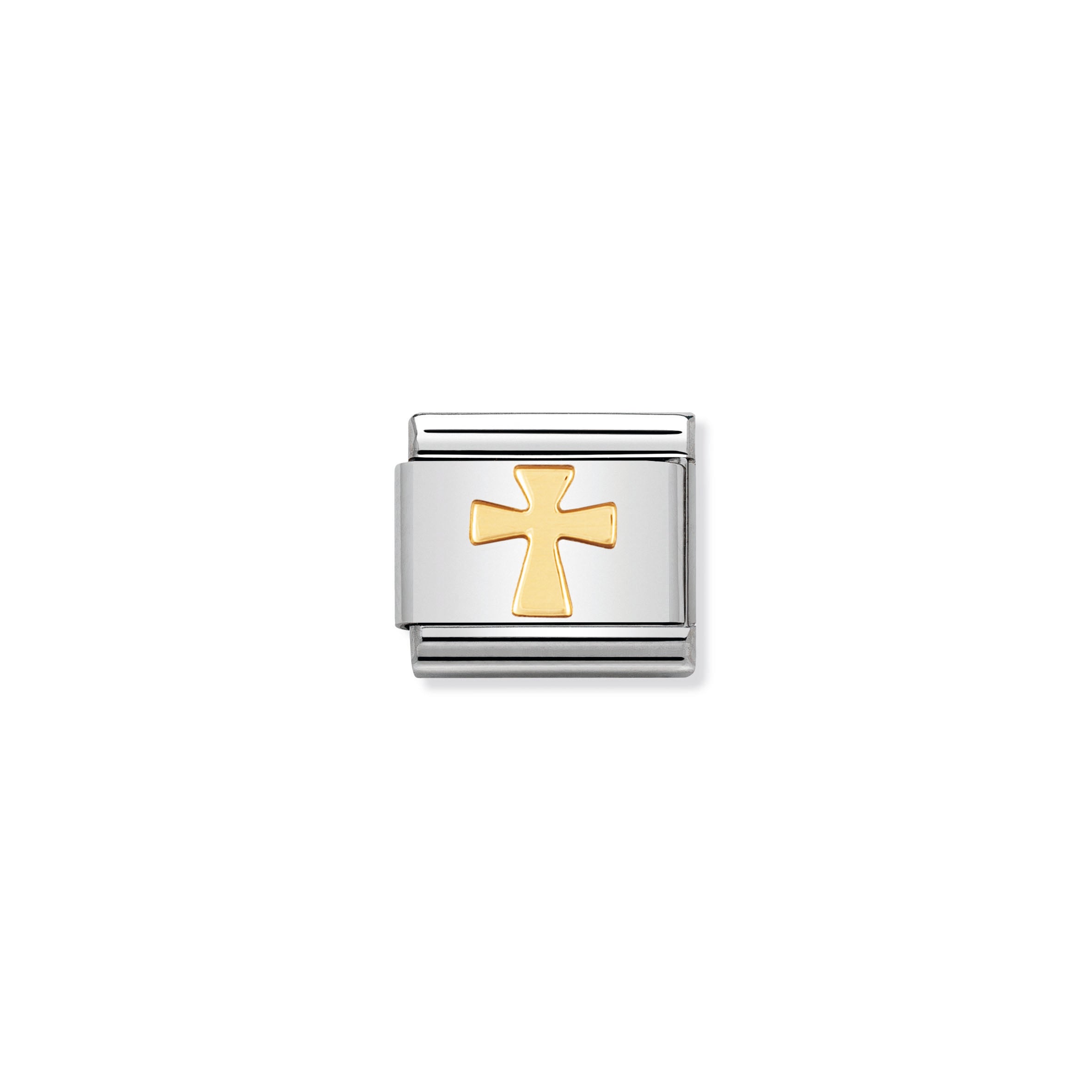 Composable Classic Religious In Stainless Steel And 18k Gold Cross