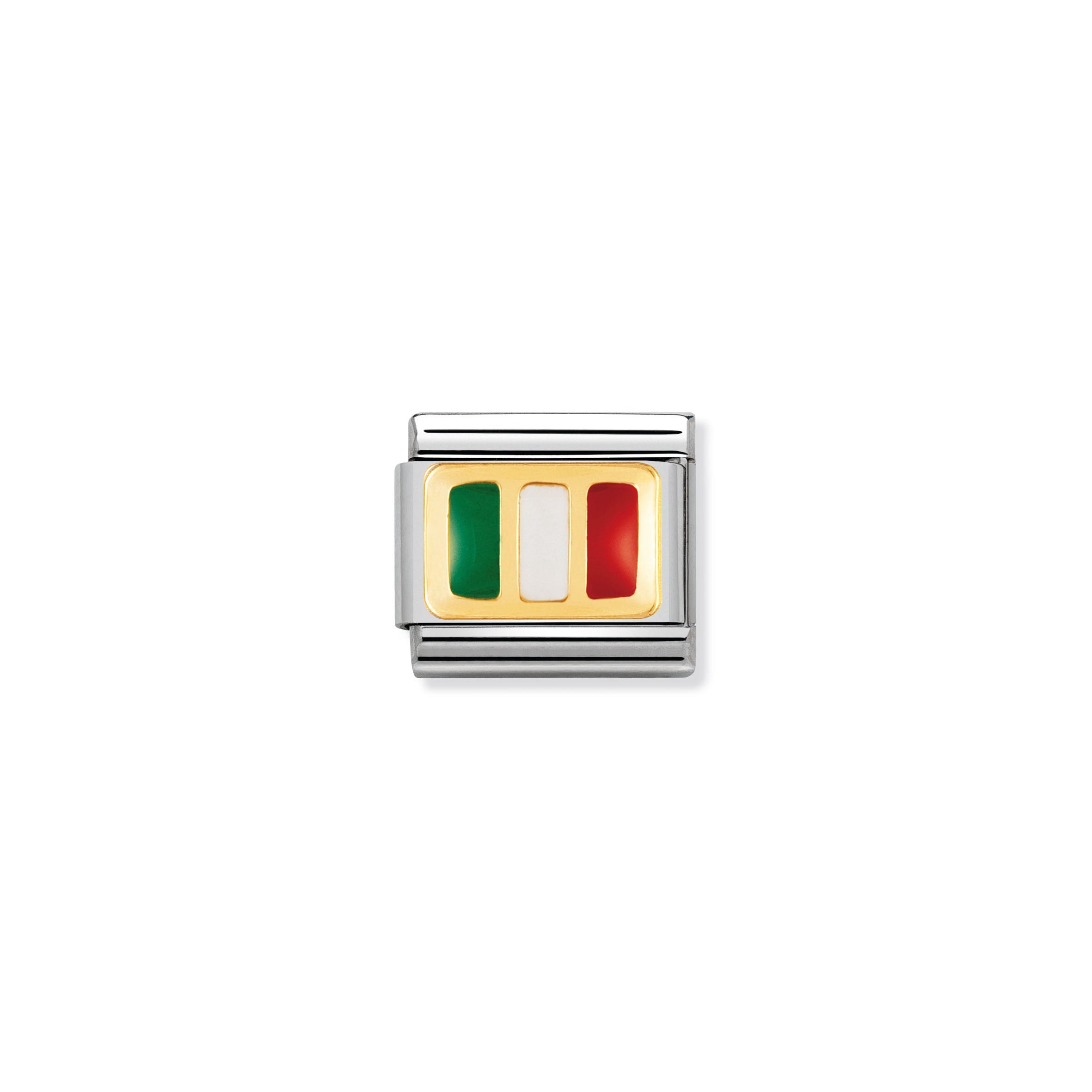 Composable Classic Europe Flag In Stainless Steel With Enamel And 18k Gold Italy