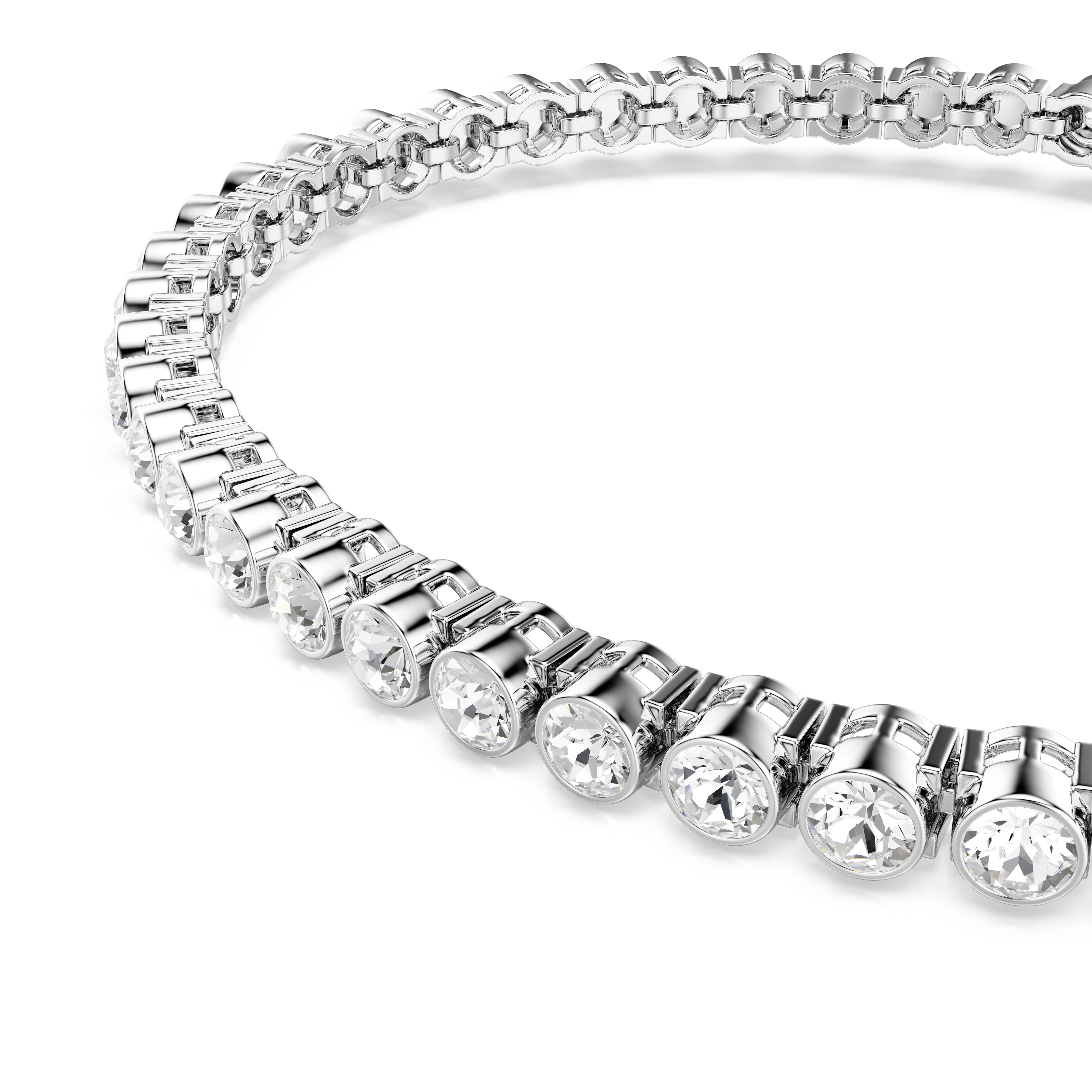 Swarovski Imber Emily Tennis bracelet, Round cut, White, Rhodium plated 1043311