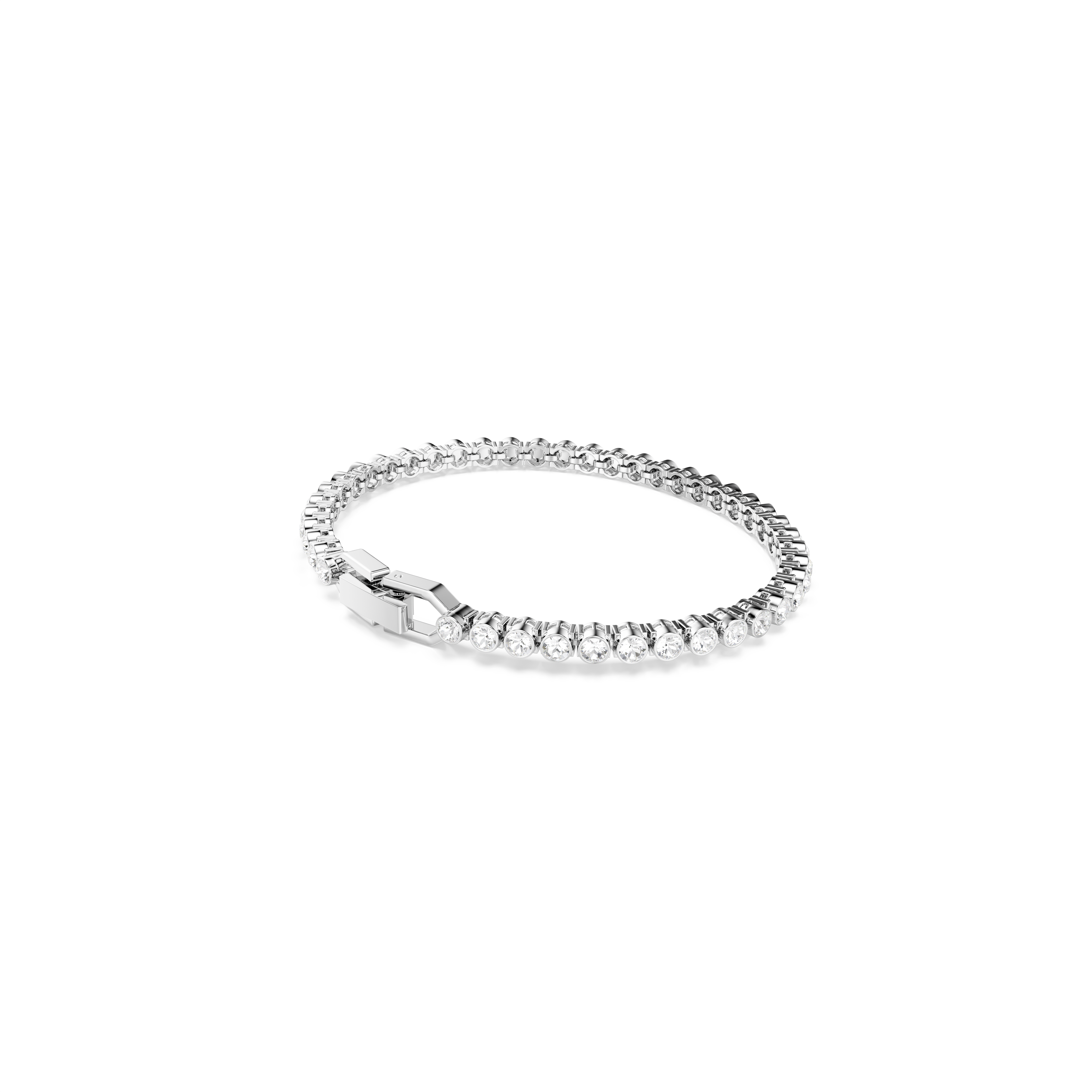 Swarovski Imber Emily Tennis bracelet, Round cut, White, Rhodium plated 1808960