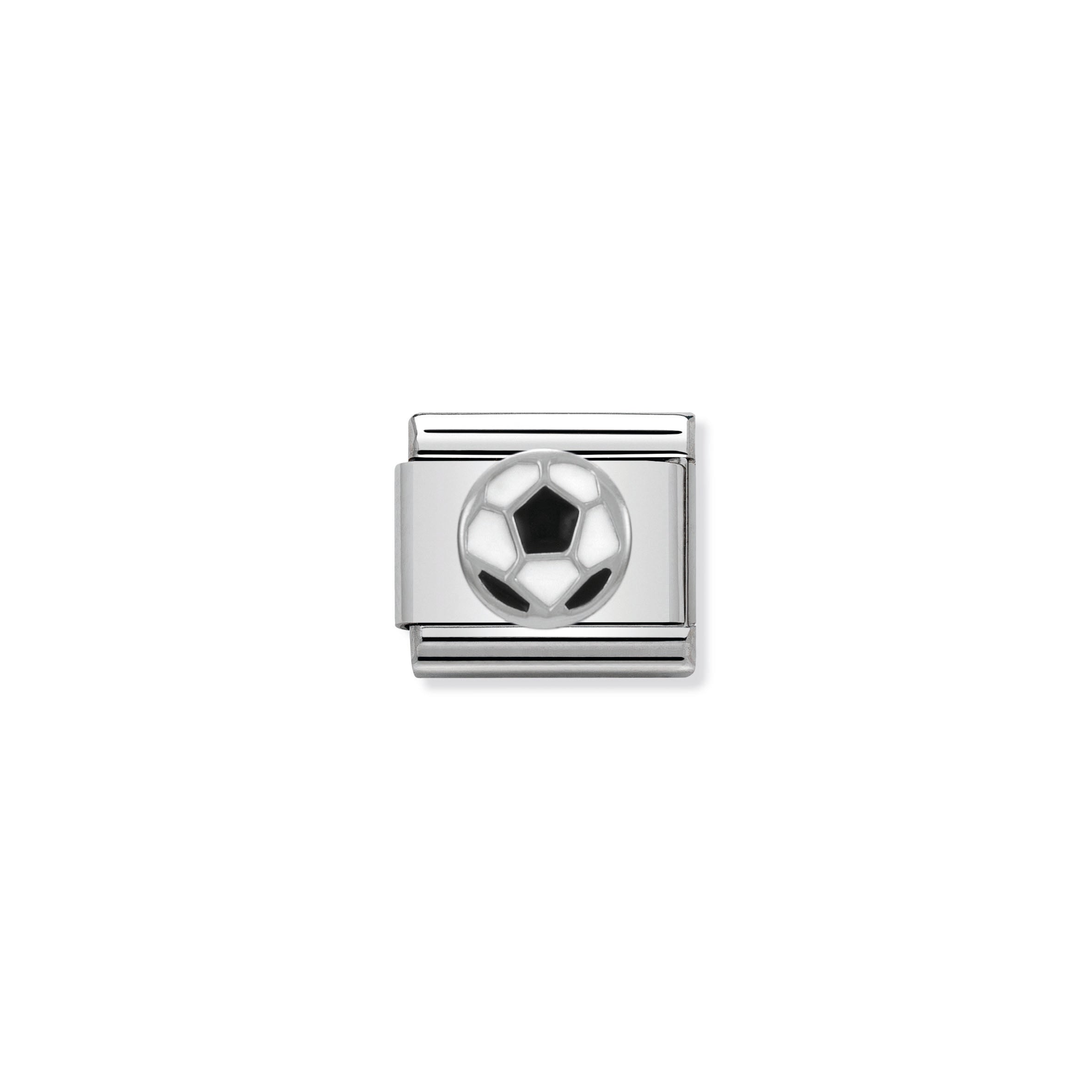 Composable Classic Symbols In Stainless Steel , Enamel And 925 Sterling Silver Soccer Ball