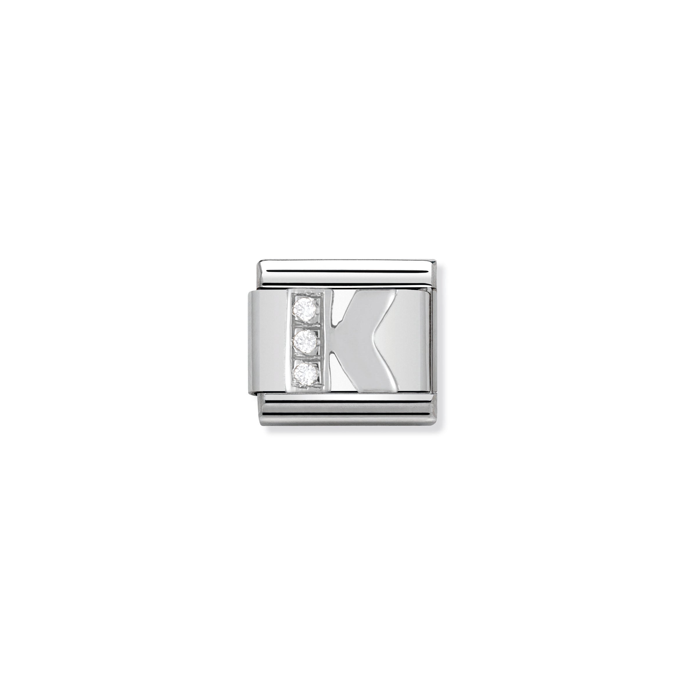 Composable Classic Alphabet Stainless Steel, Cub. Zirc And 925 Sterling Silver K