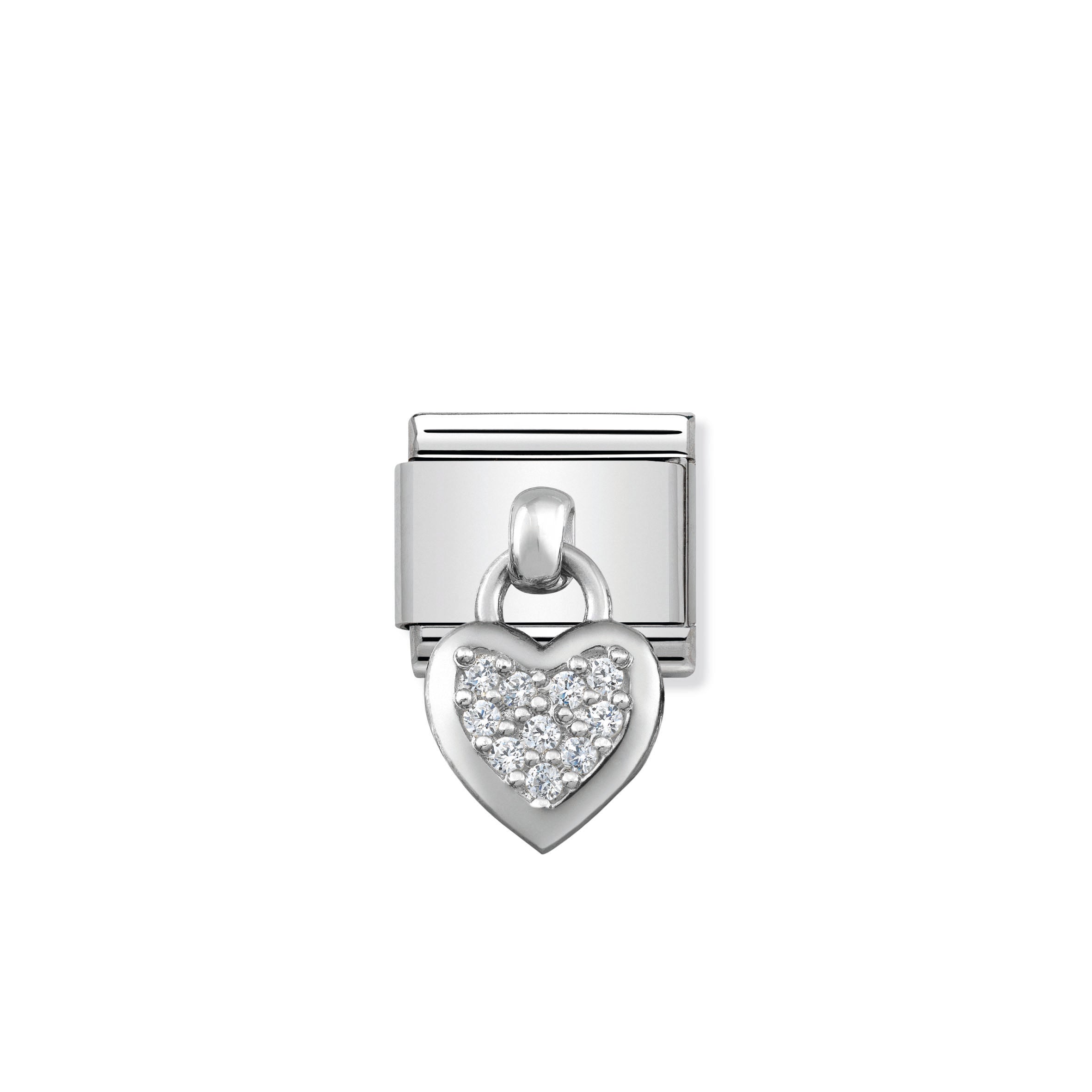 Composable Classic Charms Stainless Steel And 925 Sterling Silver Heart