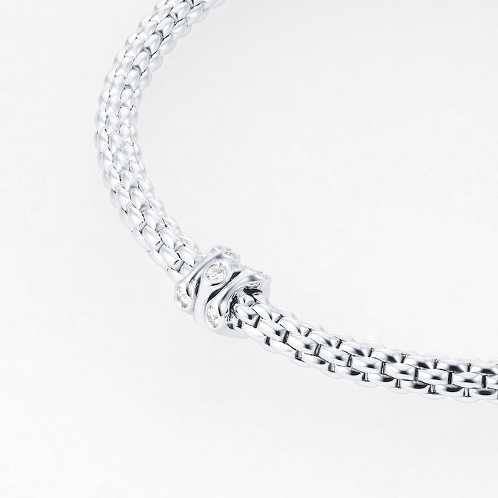 Fope Flex'it White Gold Diamond Prima Bracelet- Size Medium 74308BX_BB_B_BBB_00M