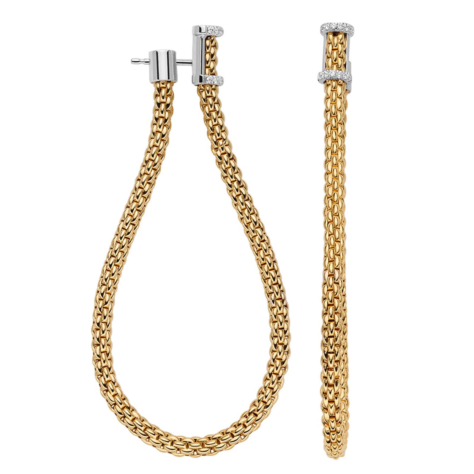 Fope 18k Yellow Gold 0.17cttw Diamond Essentials Hoop Earrings 04E08OX_BB_G_XXX_000