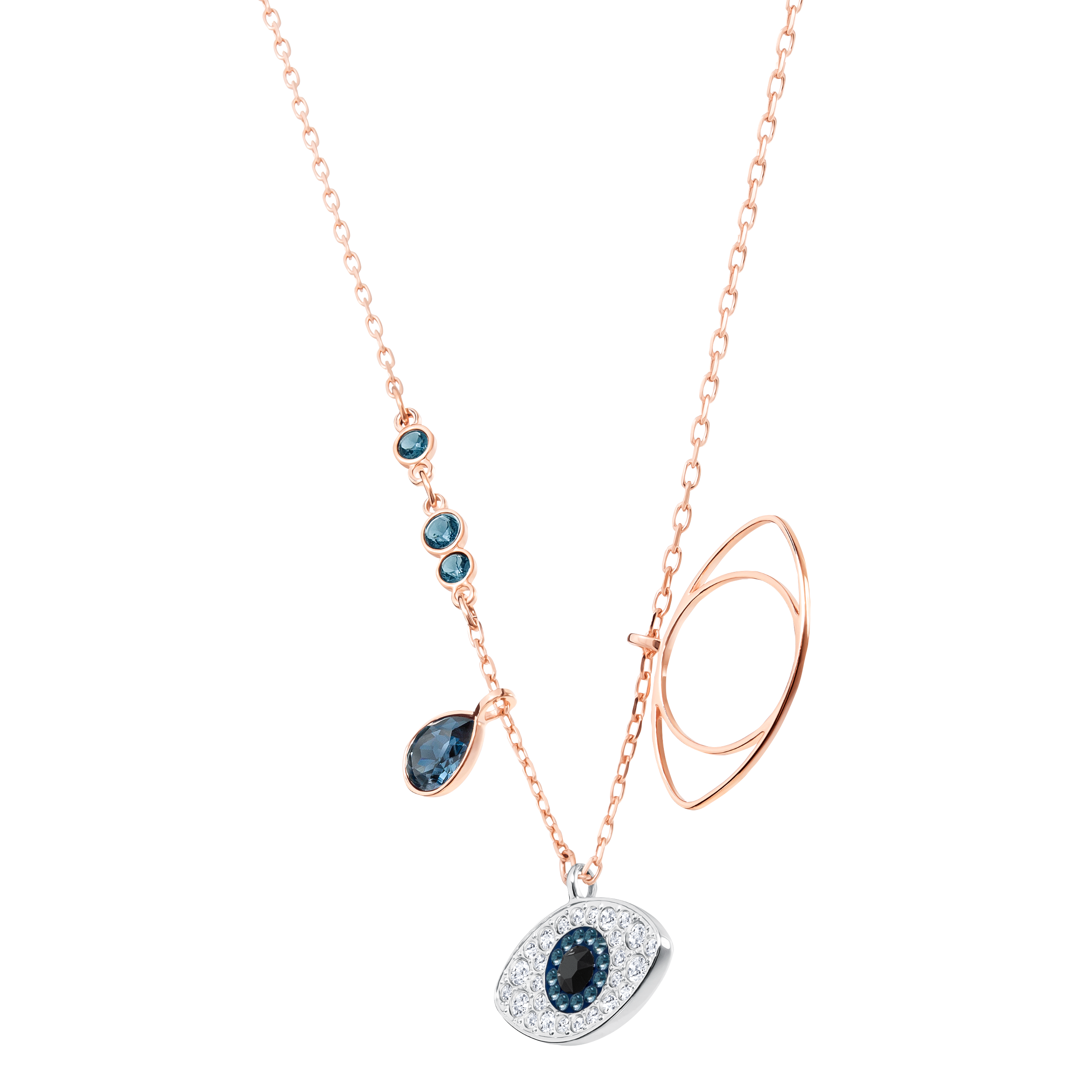 Swarovski Symbolica pendant, Evil eye, Blue, Mixed metal finish 5172560