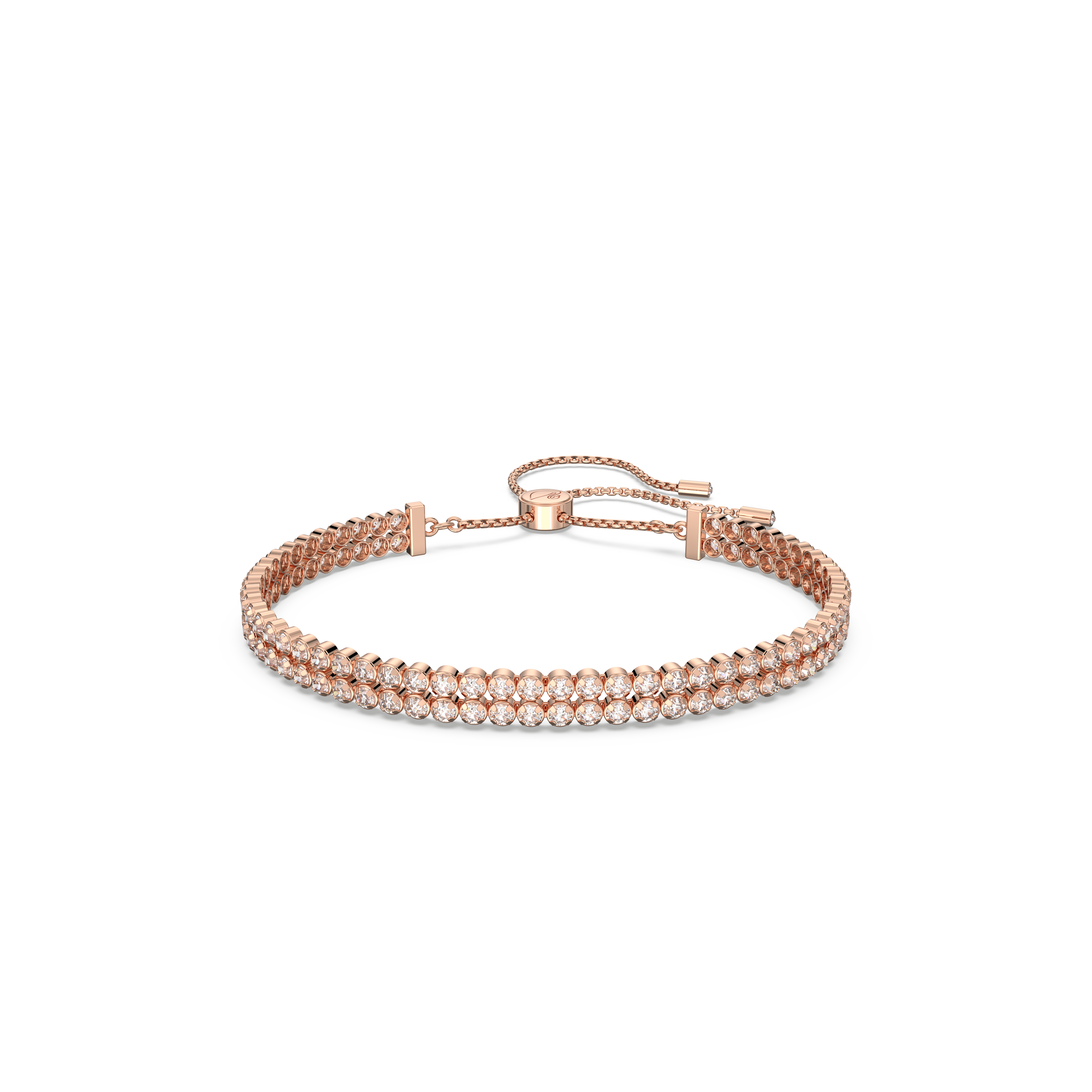 SWAROVSKI SUBTLE BRACELET, ROUND CUT, WHITE, ROSE GOLD-TONE PLATED 5224182