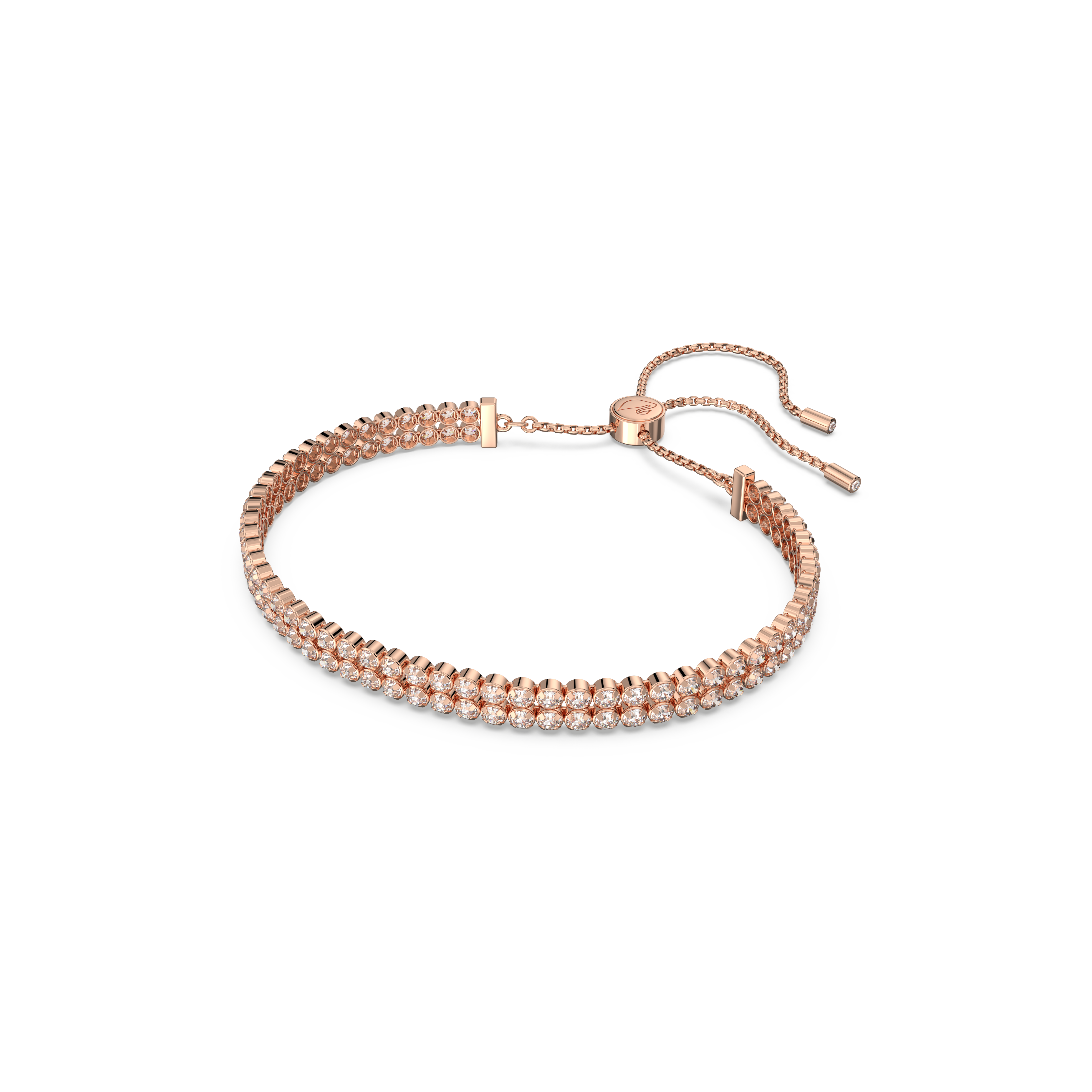 SWAROVSKI SUBTLE BRACELET, ROUND CUT, WHITE, ROSE GOLD-TONE PLATED 5224182