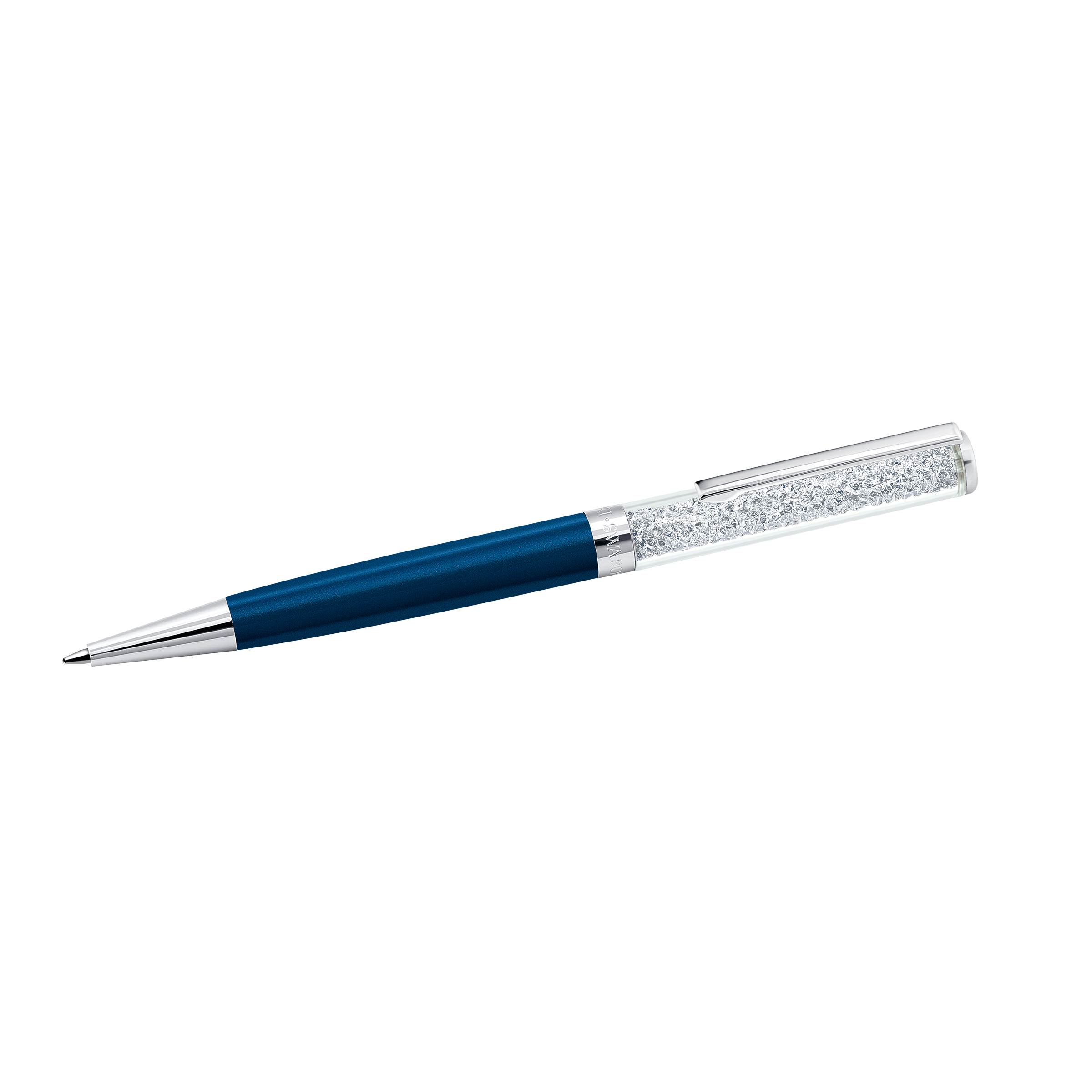 Swarovski Crystalline ballpoint pen, Blue, Blue lacquered, Chrome plated 5351068