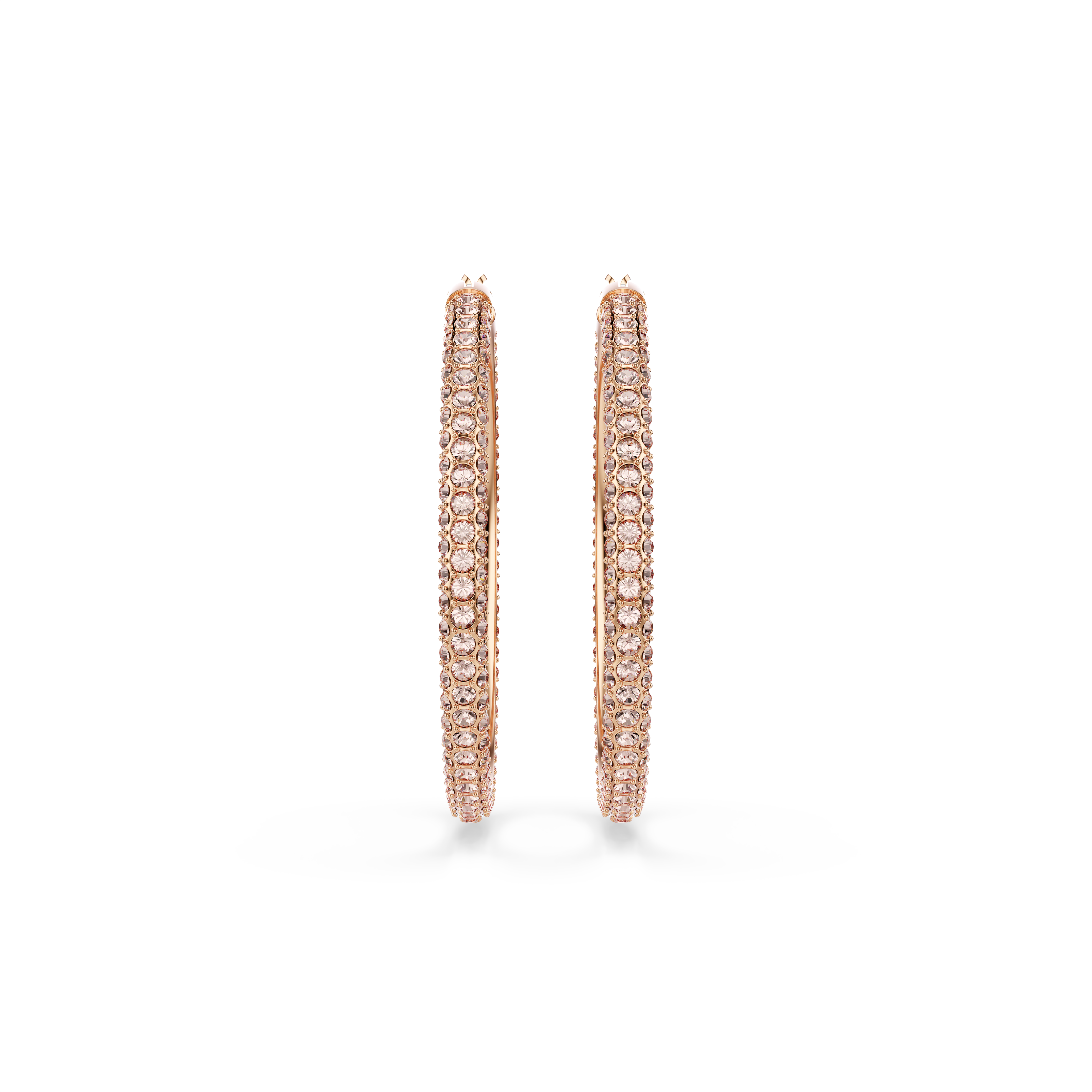 Swarovski Dextera hoop earrings, Pavé, Large, White, Rose gold-tone plated 5383938