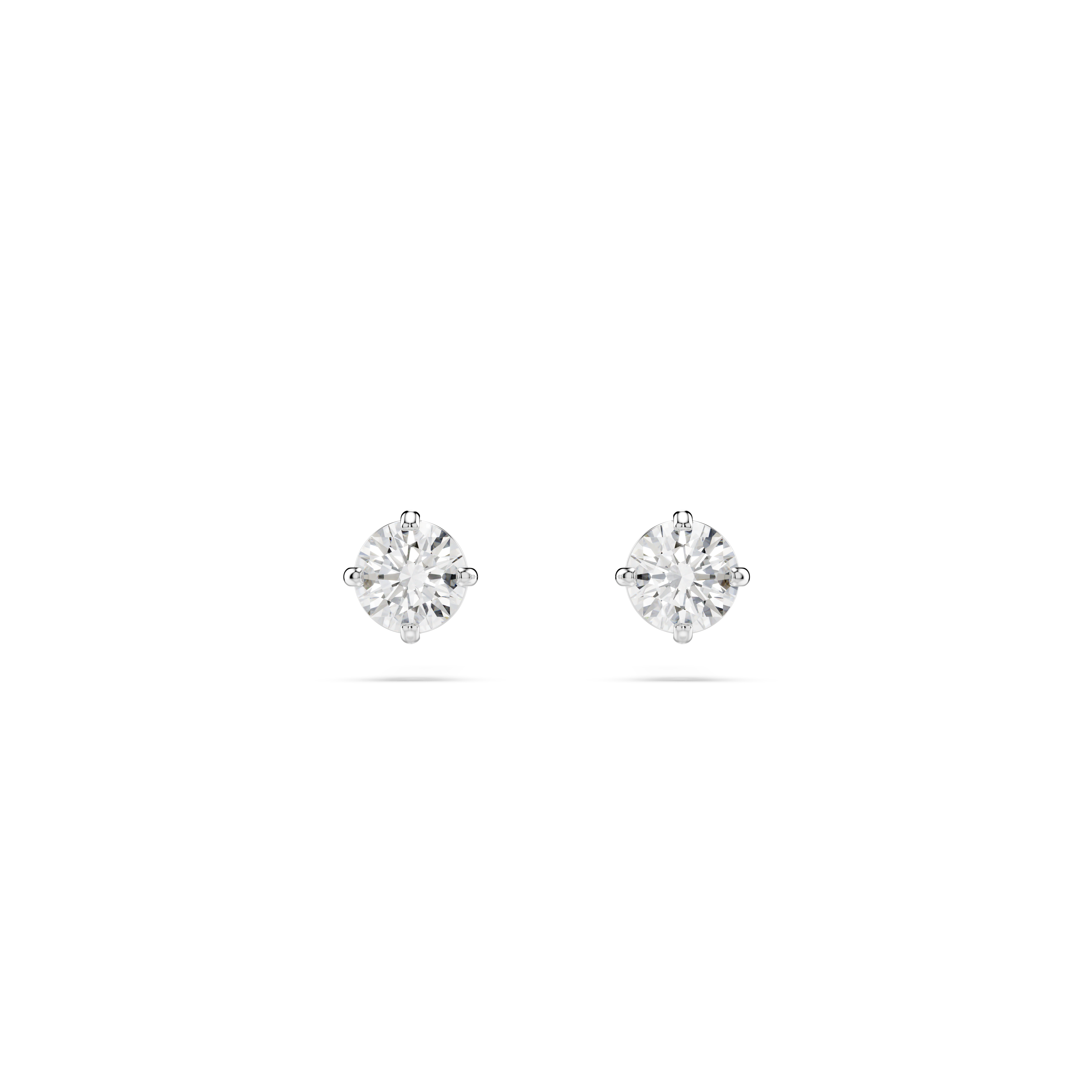 Swarovski Stilla Attract stud earrings, Round cut, White, Rhodium plated 5408436