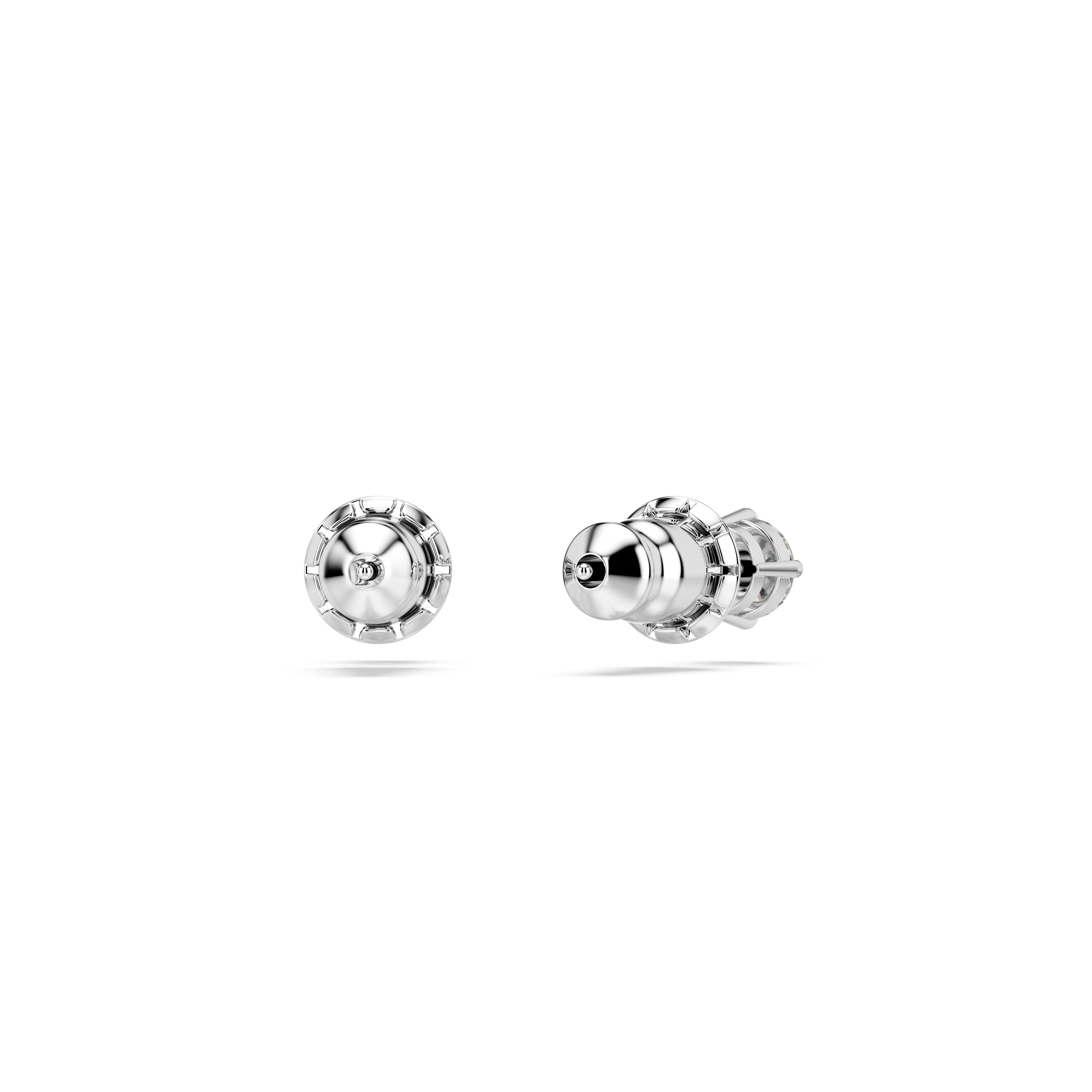 Swarovski Stilla Attract stud earrings, Round cut, White, Rhodium plated 5408436