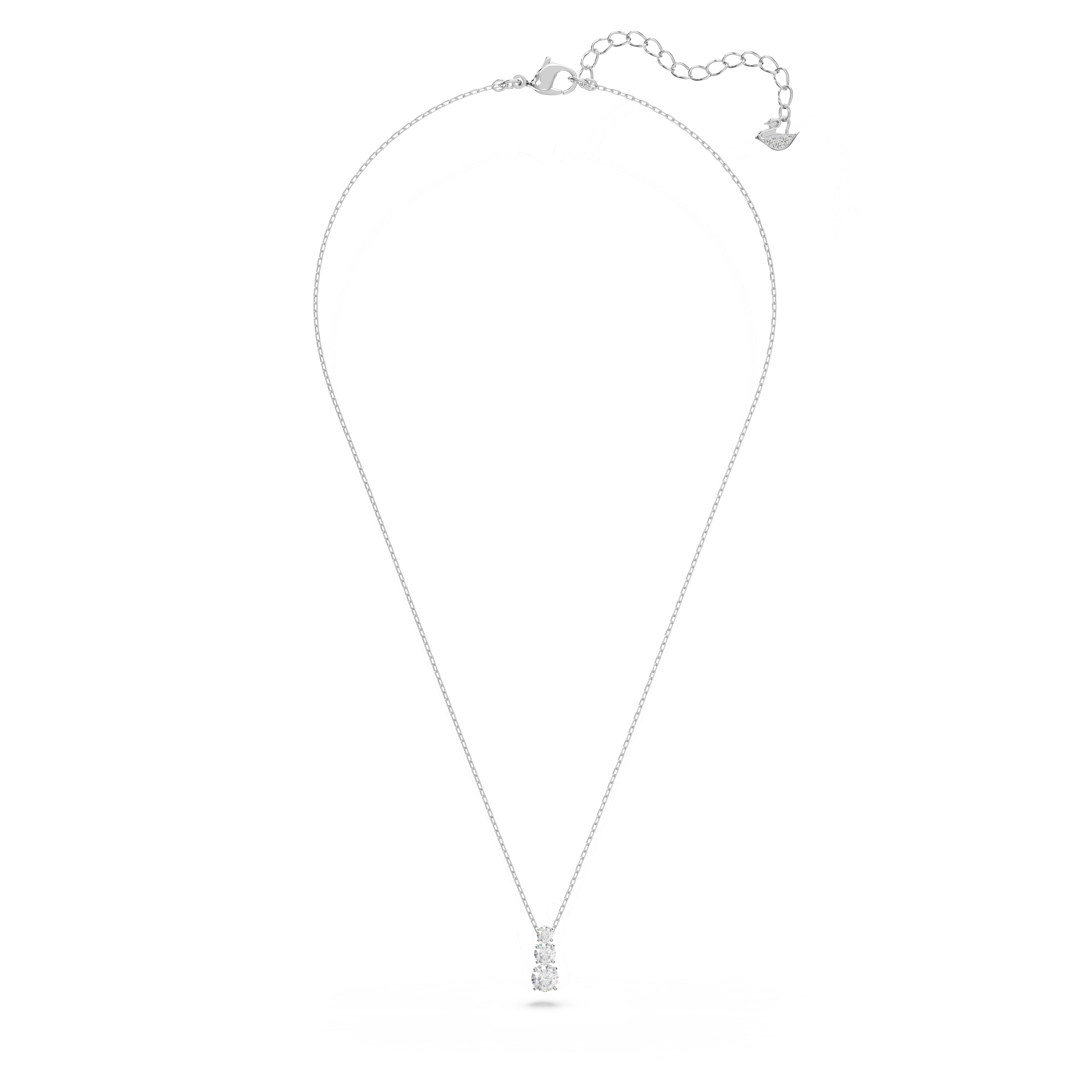 Swarovski Stilla Attract pendant, Round cut, White, Rhodium plated 5414970