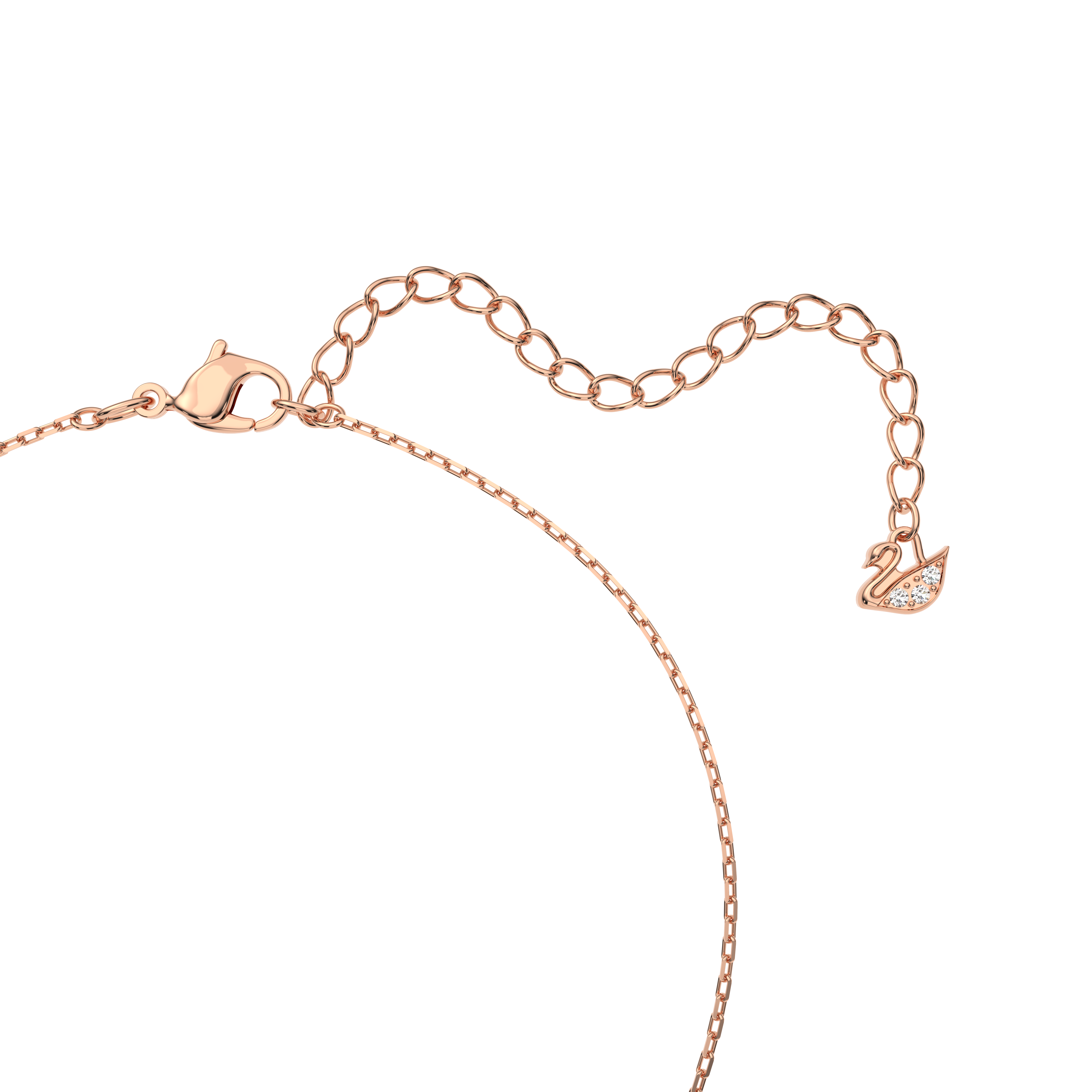 SWAROVSKI DAZZLING SWAN NECKLACE, SWAN, PINK, ROSE GOLD-TONE PLATED 5469989