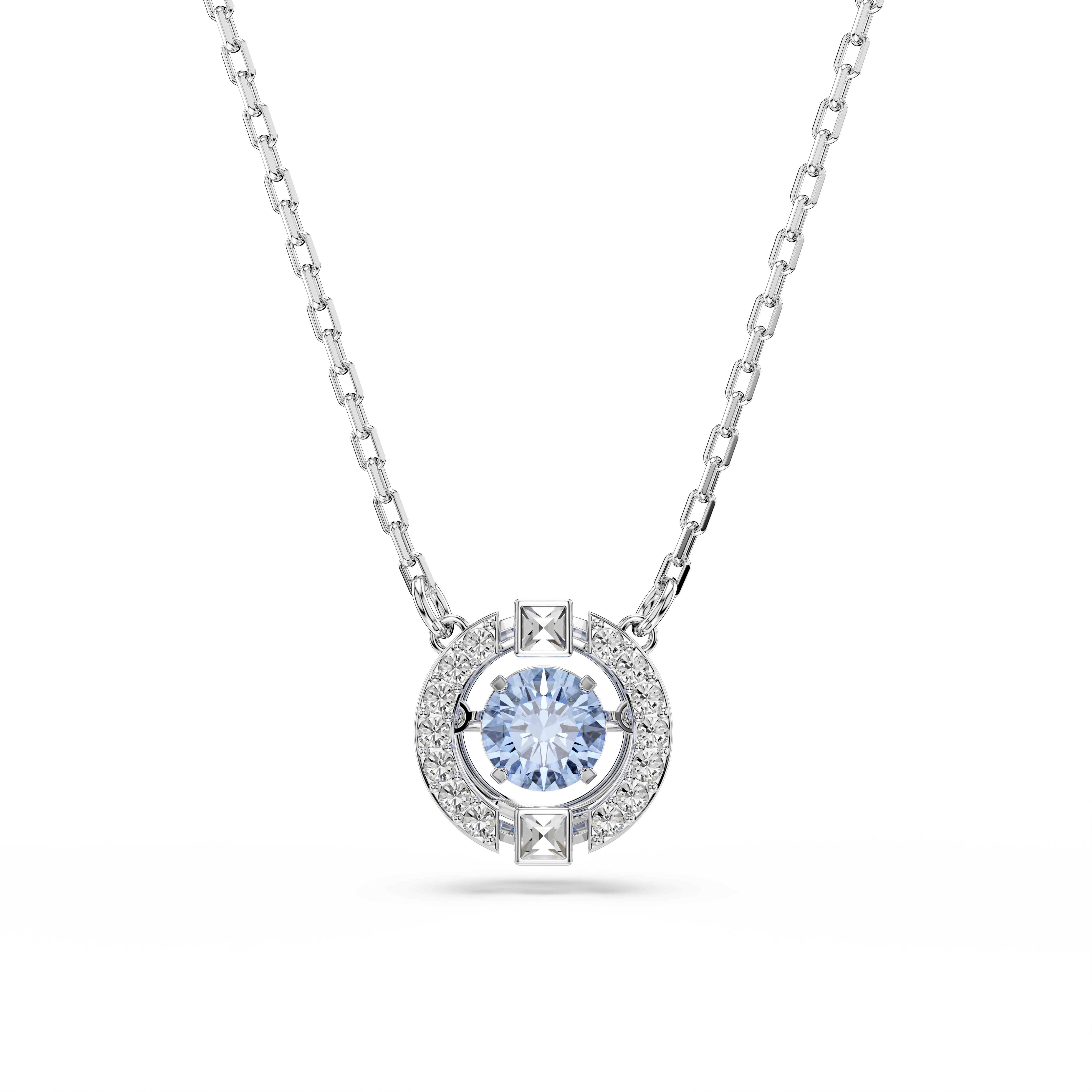 Swarovski Una set, Round cut, Blue, Rhodium plated 5480485