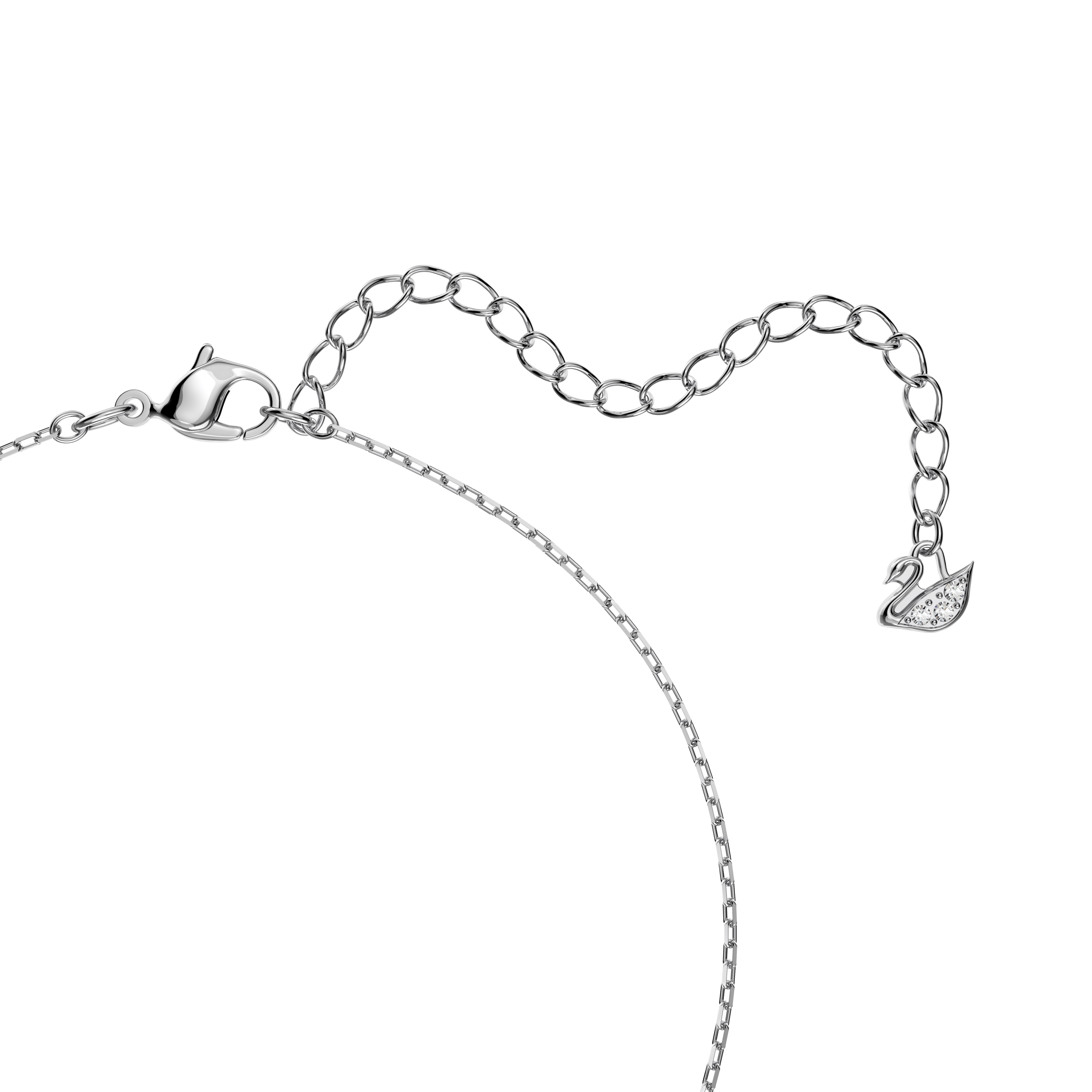 Swarovski Una necklace, Round cut, White, Rhodium plated 5492234