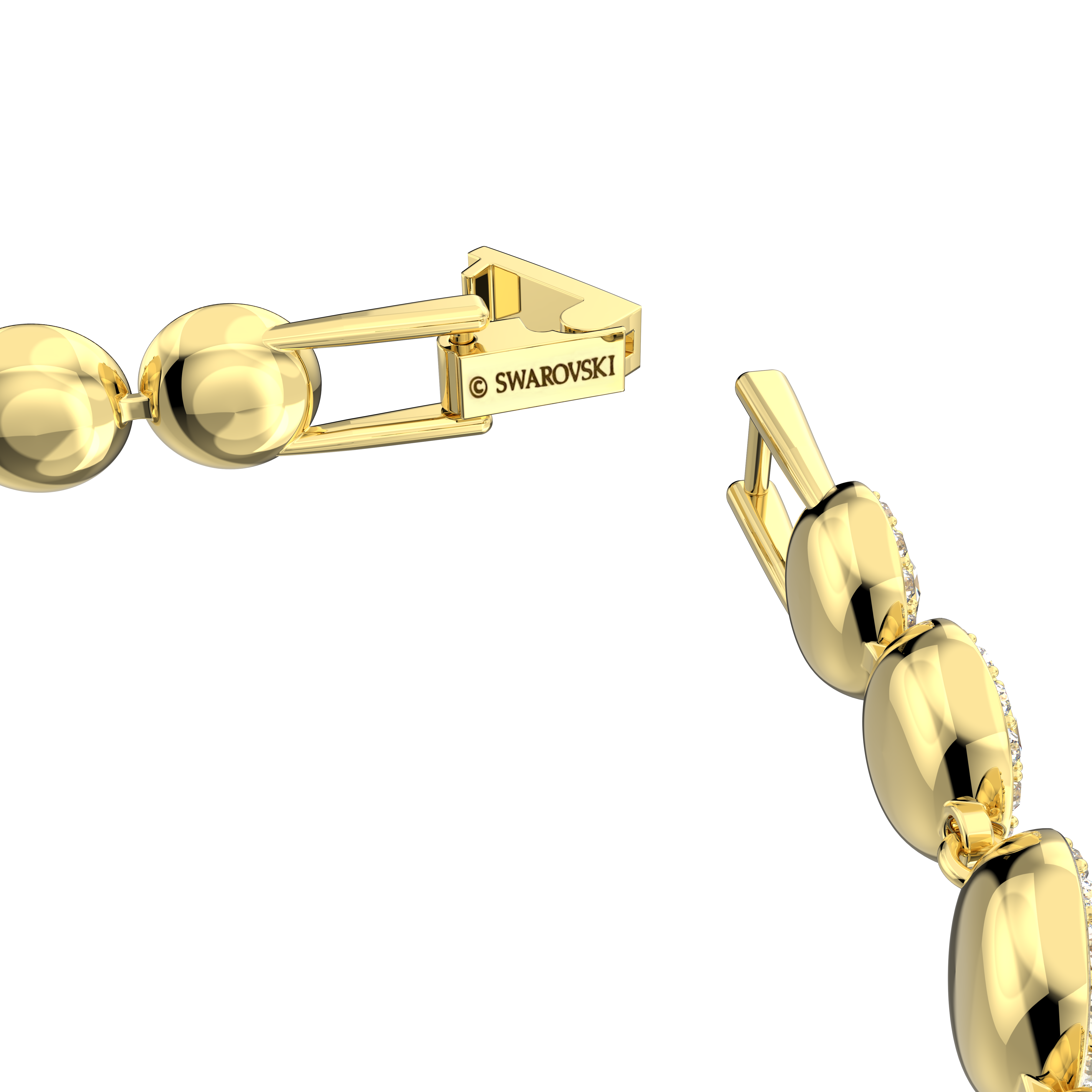 SWAROVSKI ANGELIC BRACELET, ROUND CUT, PAVÉ, MEDIUM, WHITE, GOLD-TONE PLATED 5505469
