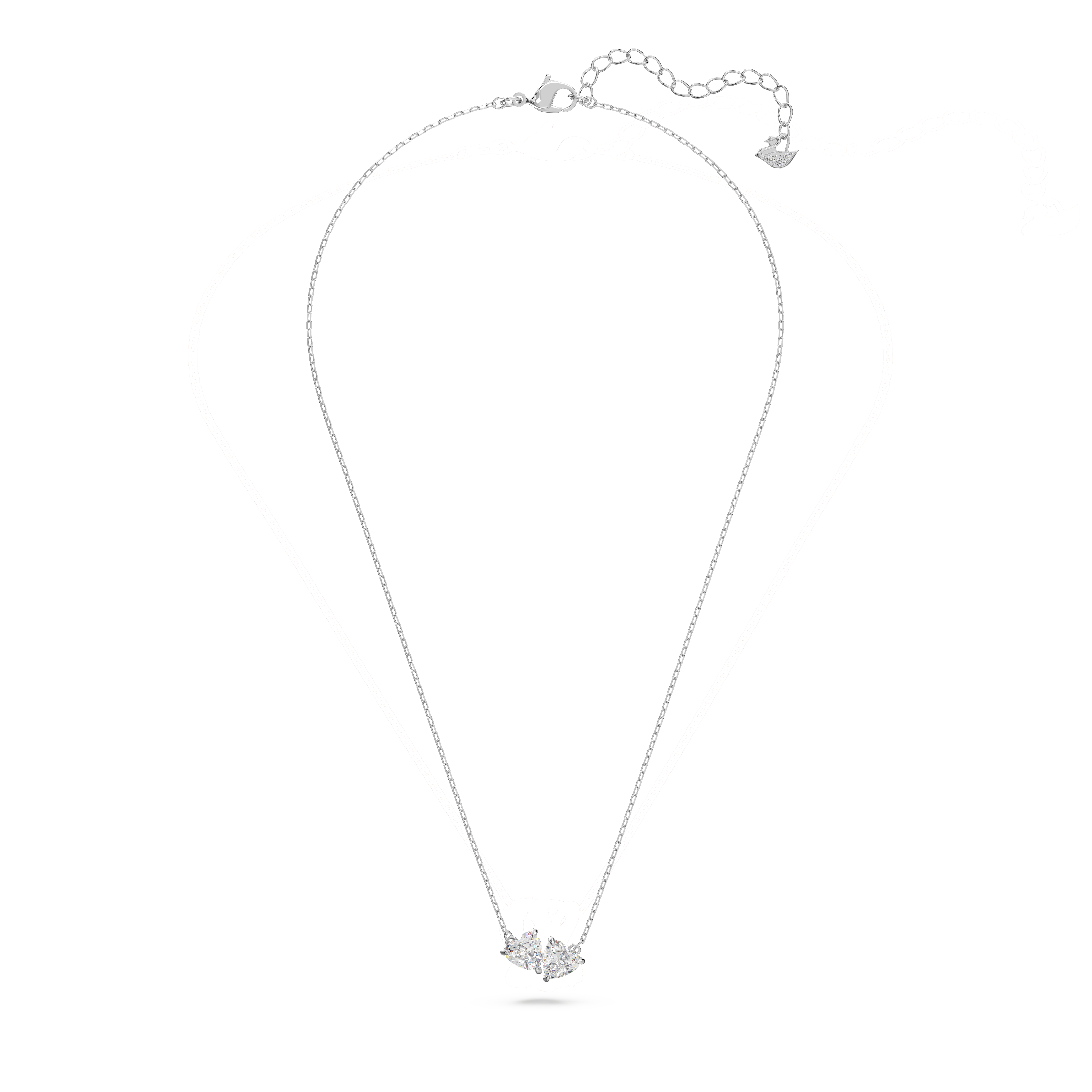 Swarovski Mesmera necklace, Heart, White, Rhodium plated 5517117
