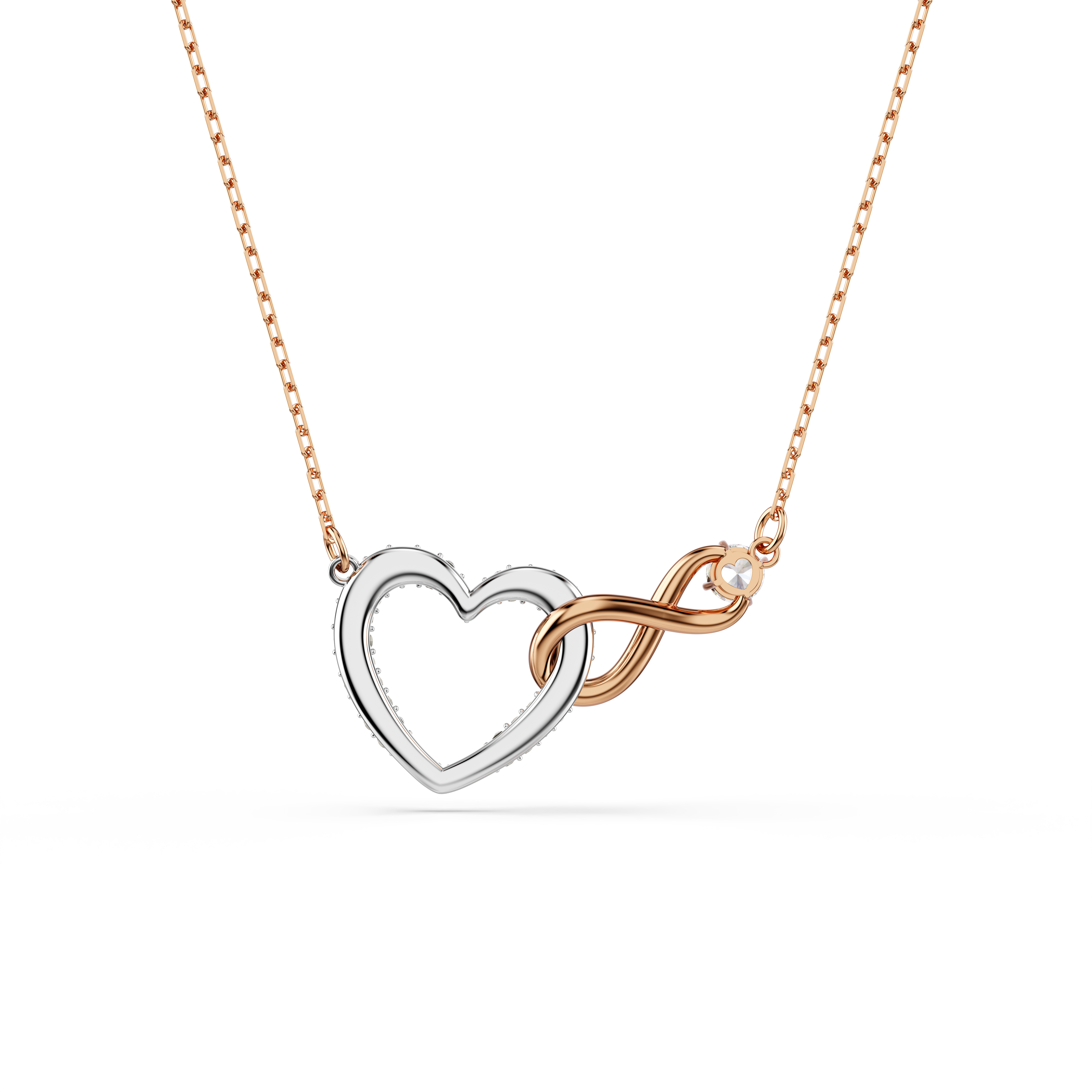 Swarovski Hyperbola necklace, Infinity and heart, White, Mixed metal finish 5518865