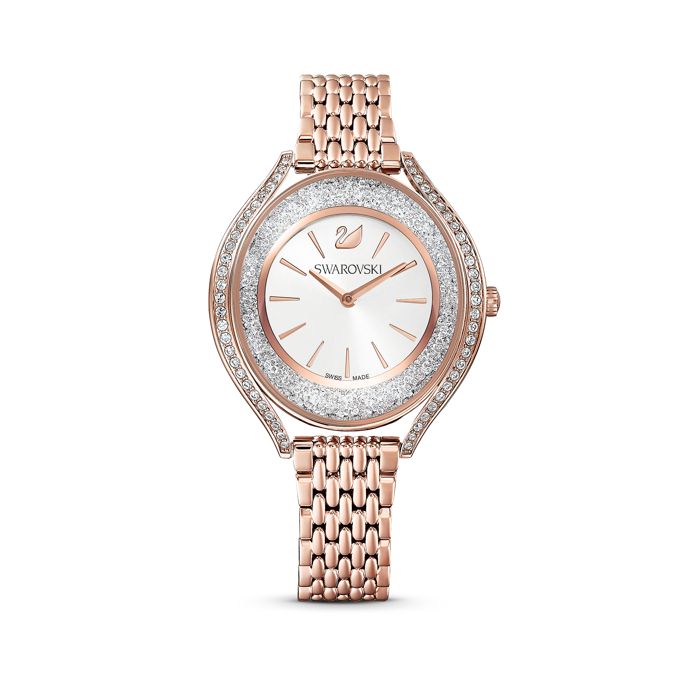Swarovski Crystalline aura watch, Swiss Made, Metal bracelet, Rose gold tone, Rose gold-tone finish 5519459