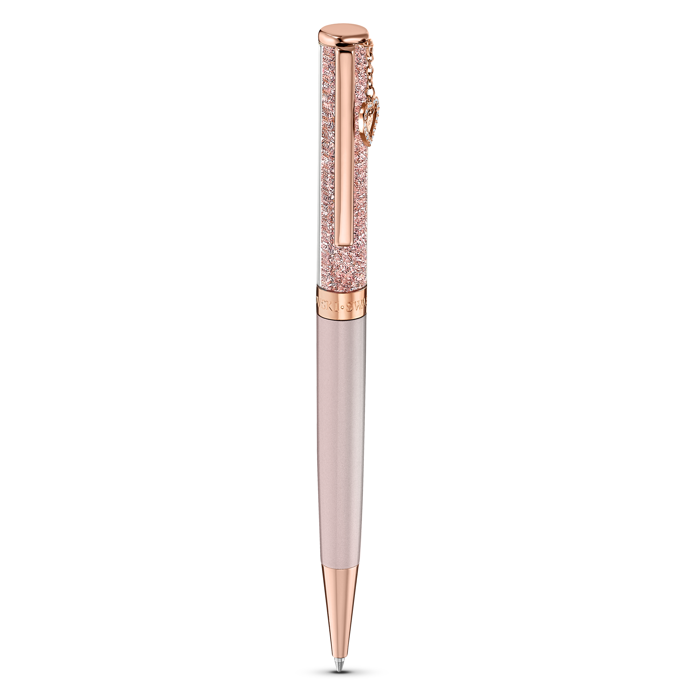 Swarovski Crystalline ballpoint pen, Heart, Rose gold tone, Pink lacquered, Rose gold-tone plated 5527536