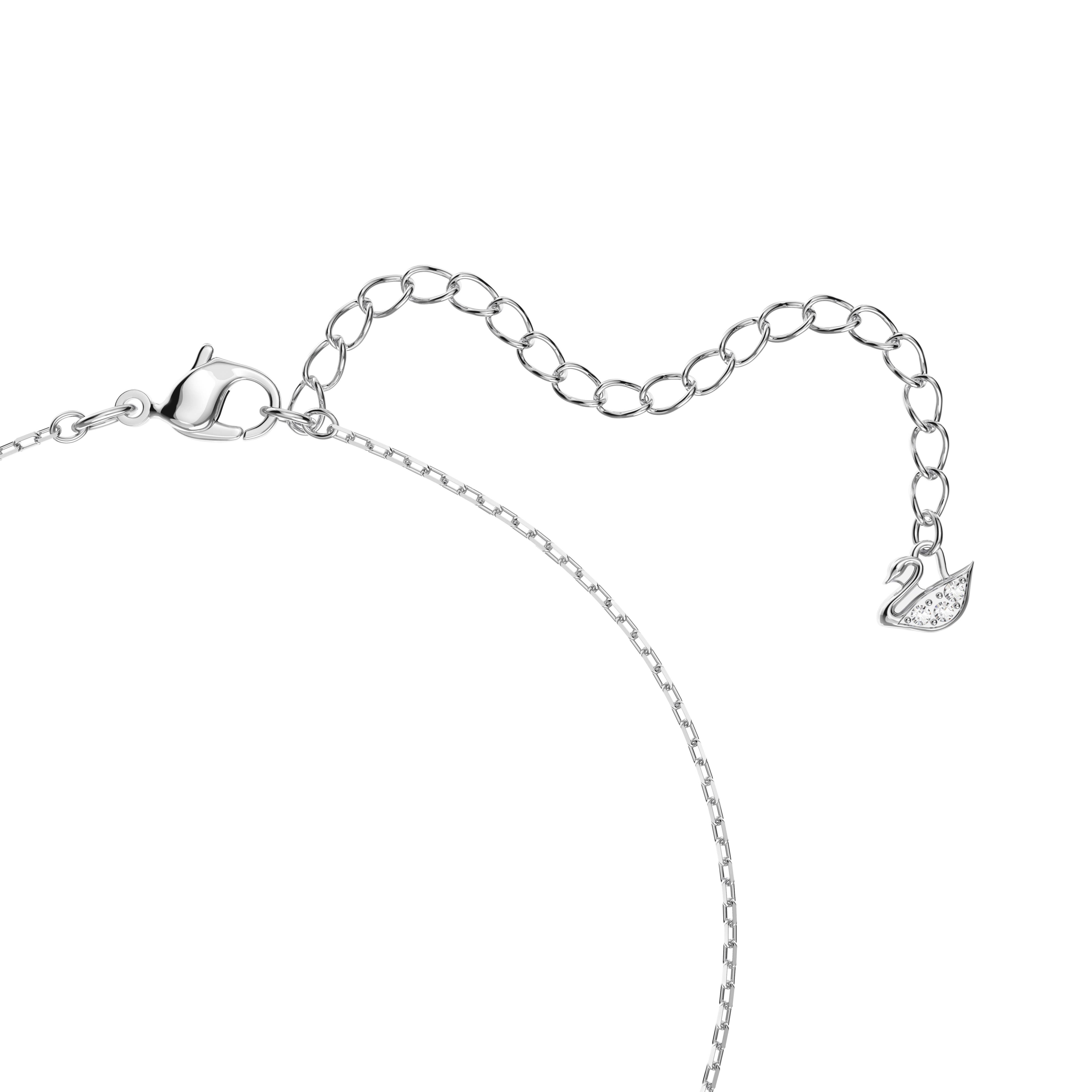 Swarovski Swan necklace, Dancing swan, Blue, Rhodium plated 5533397