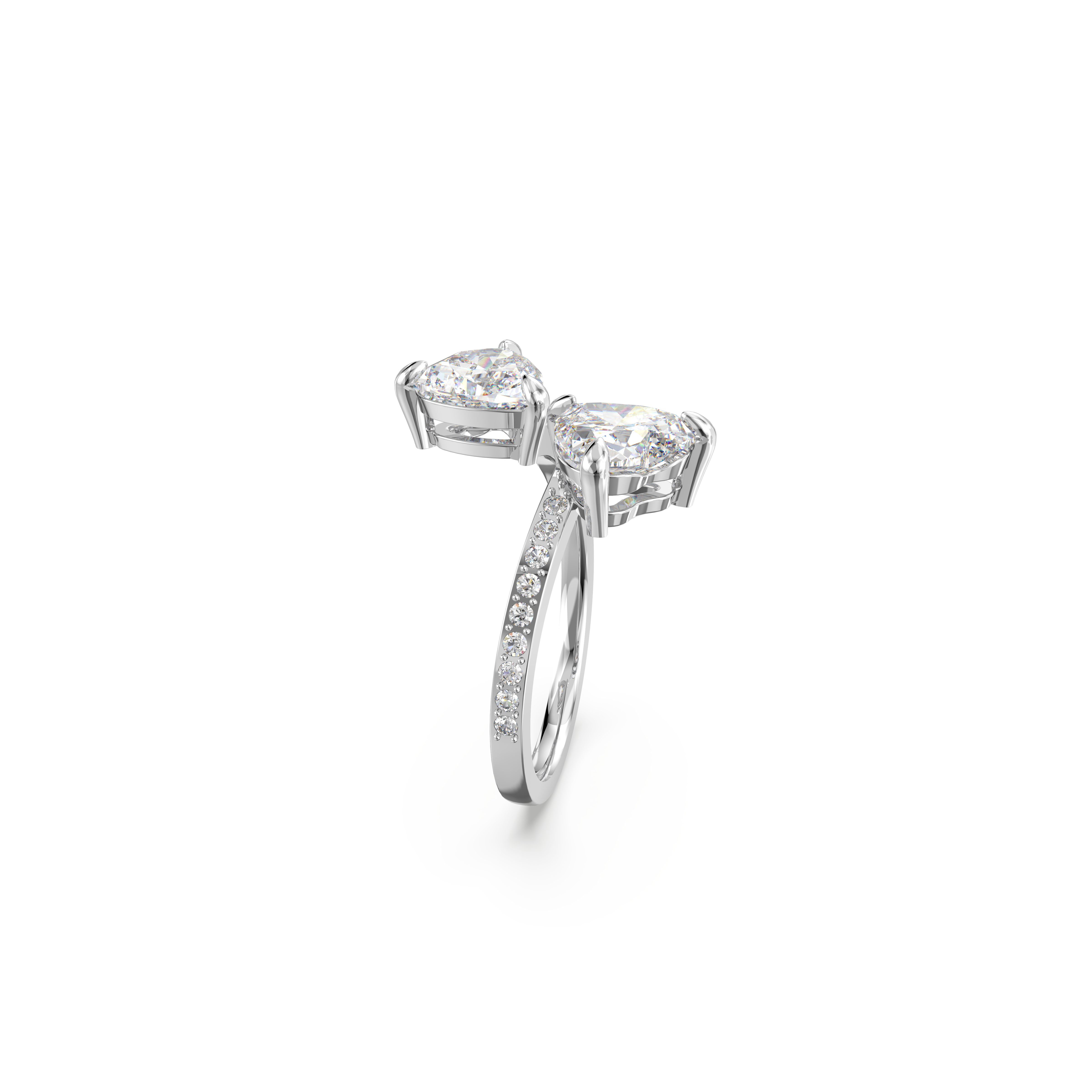 SWAROVSKI ATTRACT SOUL OPEN RING, HEART, WHITE, RHODIUM PLATED