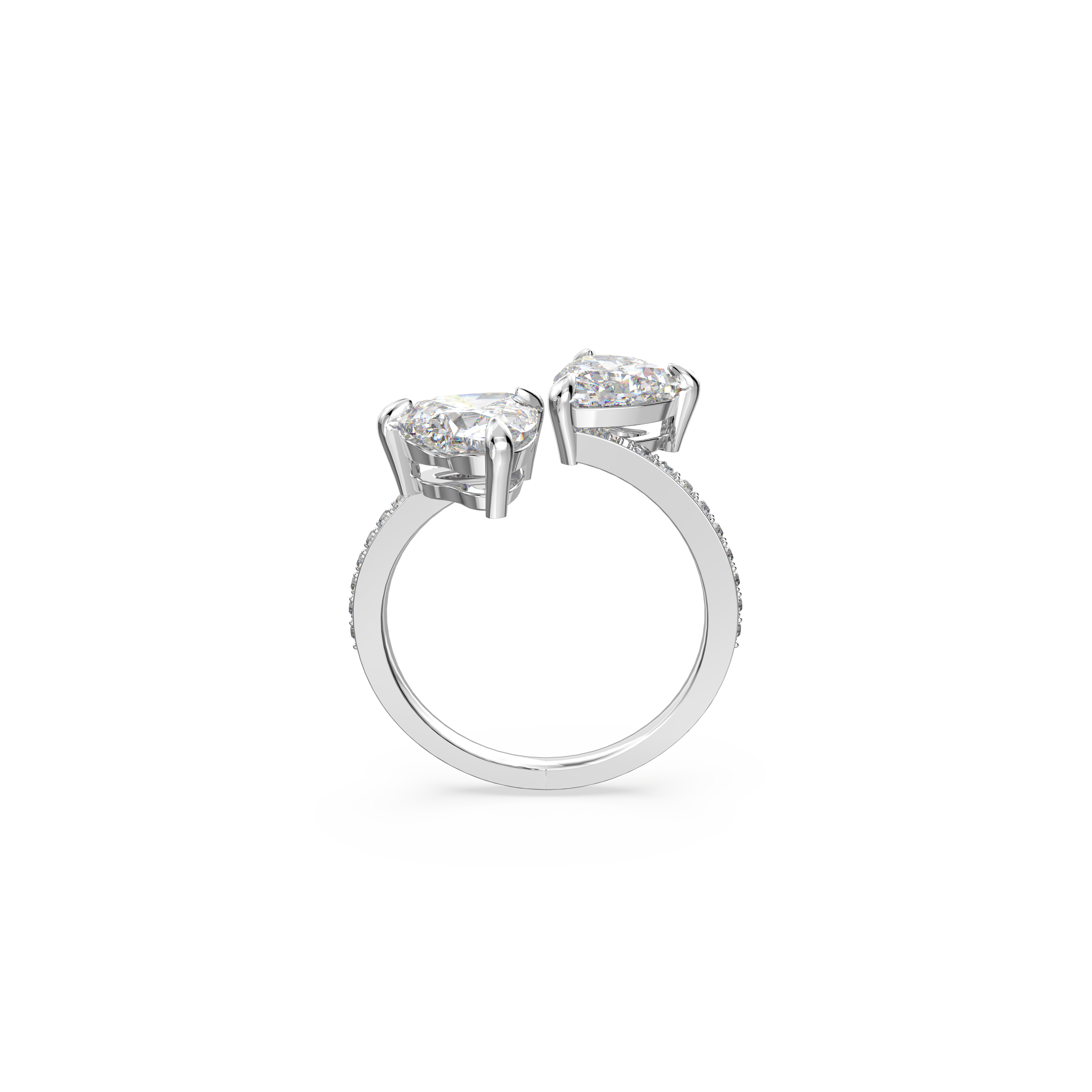 SWAROVSKI ATTRACT SOUL OPEN RING, HEART, WHITE, RHODIUM PLATED