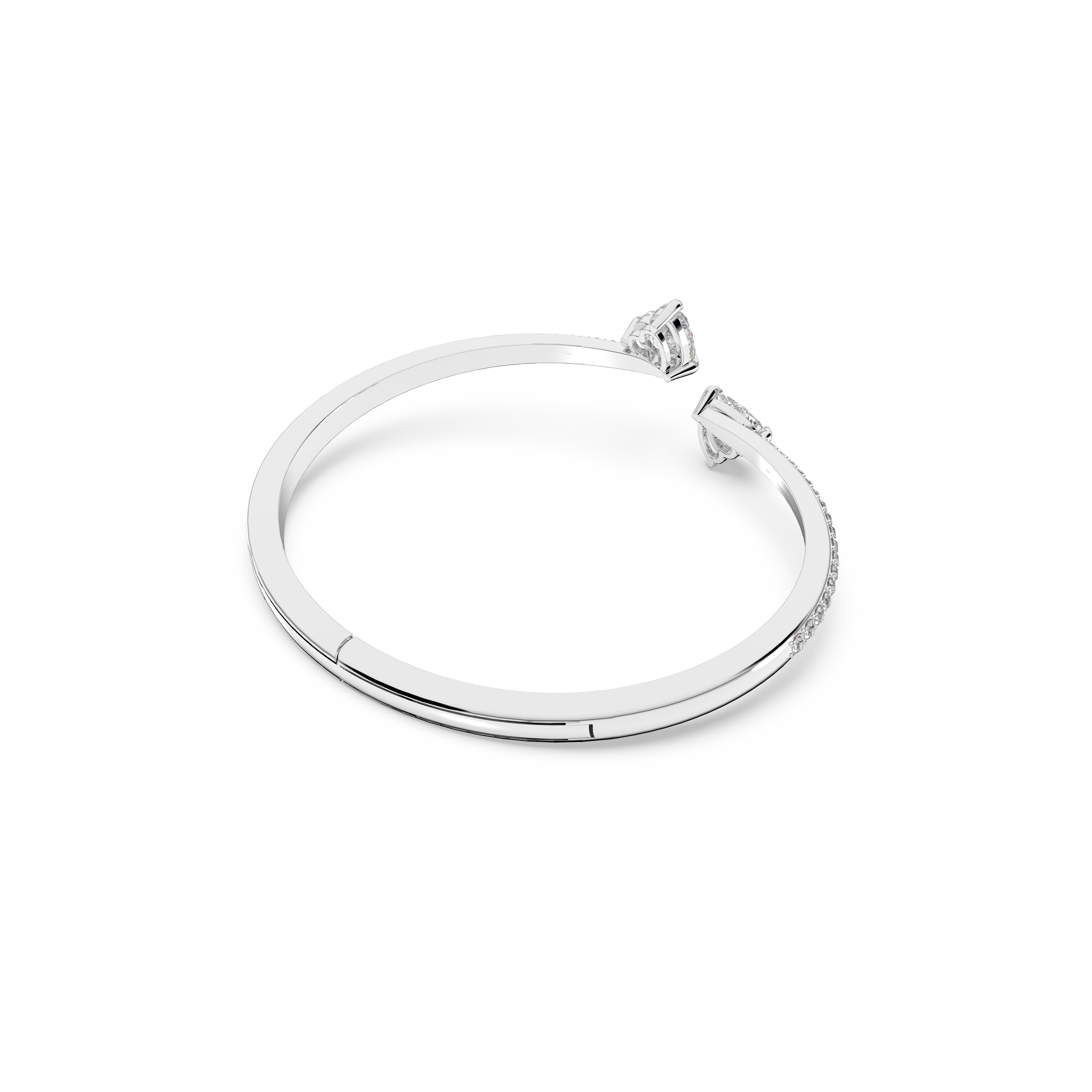 SWAROVSKI ATTRACT SOUL BANGLE, HEART, WHITE, RHODIUM PLATED