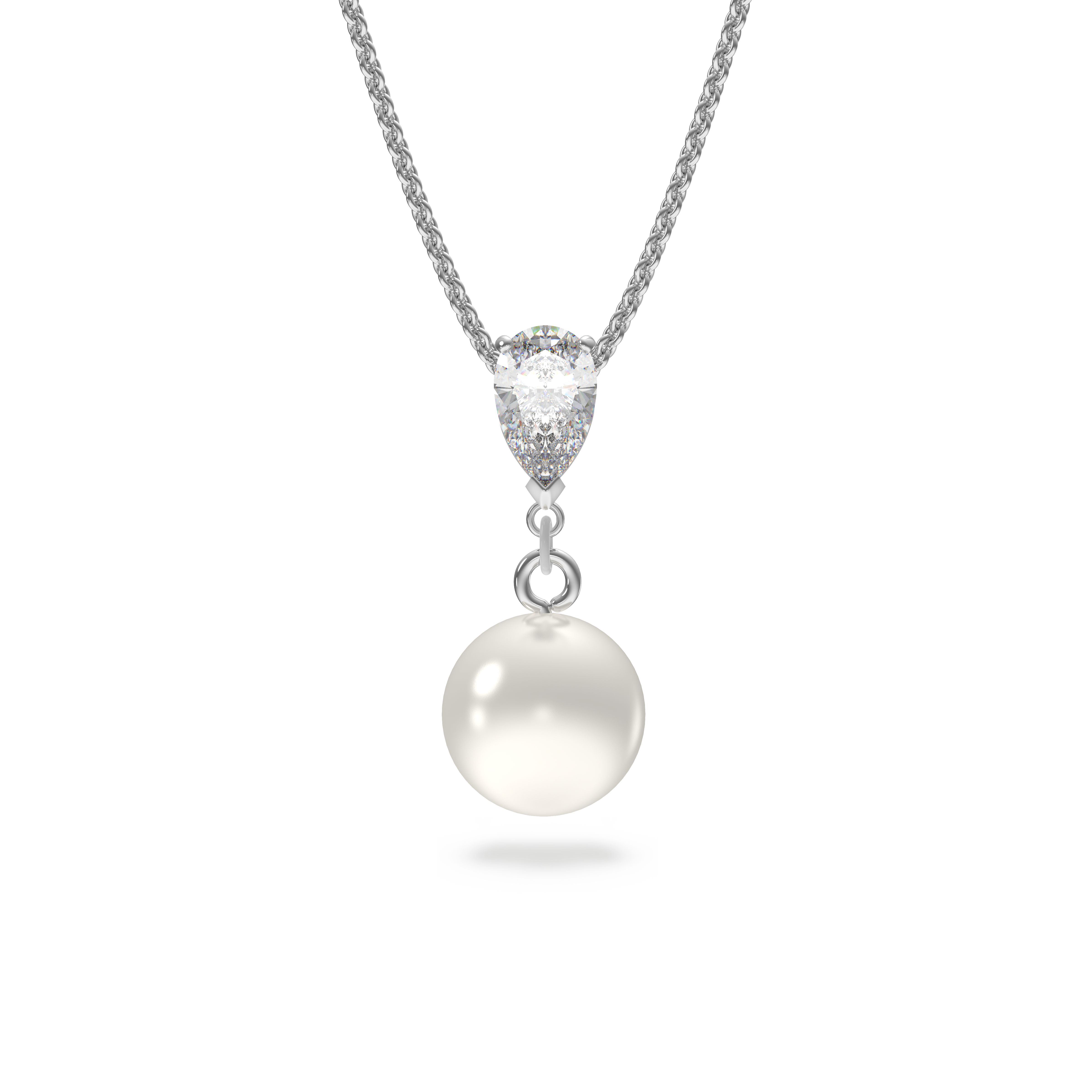 SWAROVSKI TREASURE PEARL Y NECKLACE, WHITE, RHODIUM PLATED 5559409