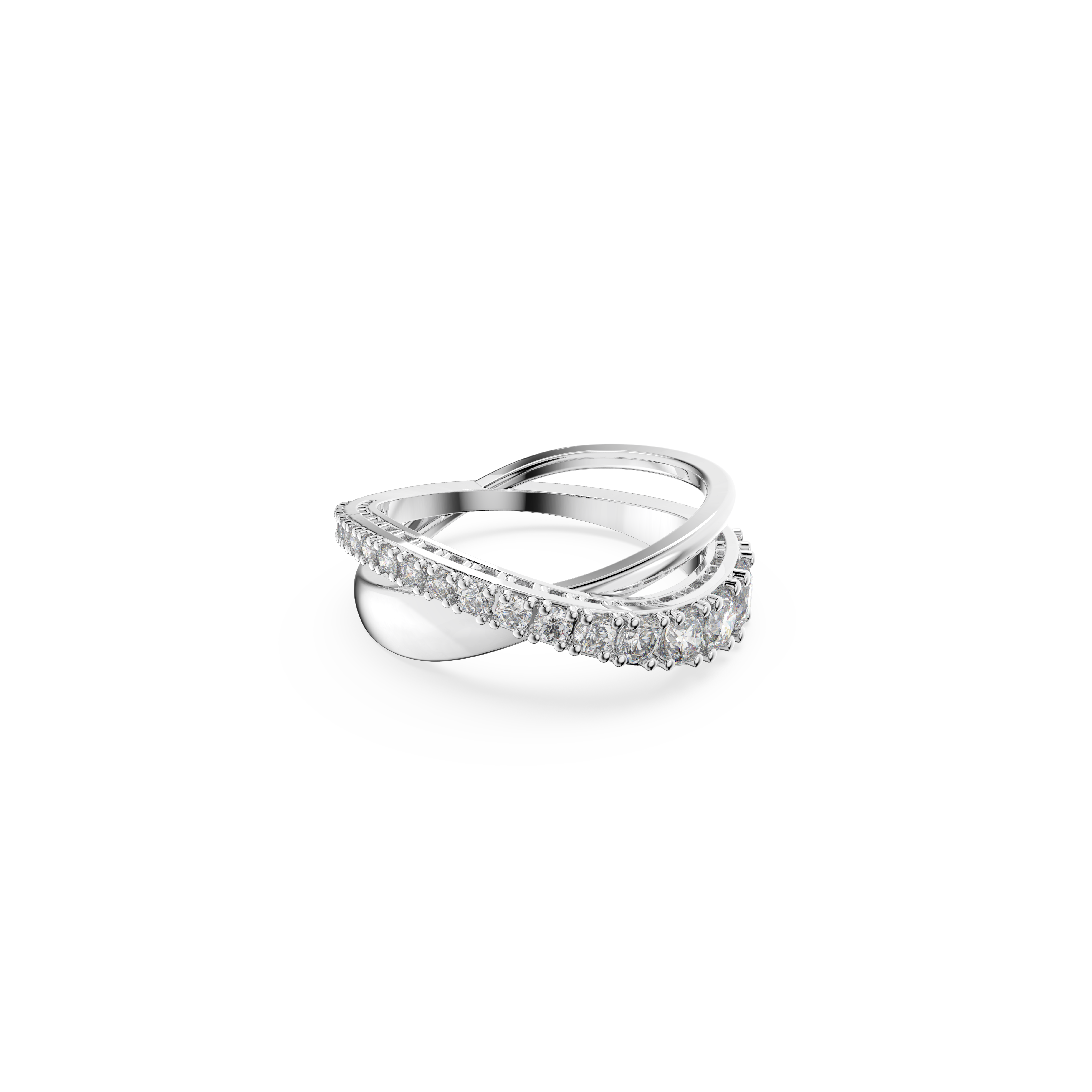 Swarovski Hyperbola ring, Round cut, White, Rhodium plated 5572718