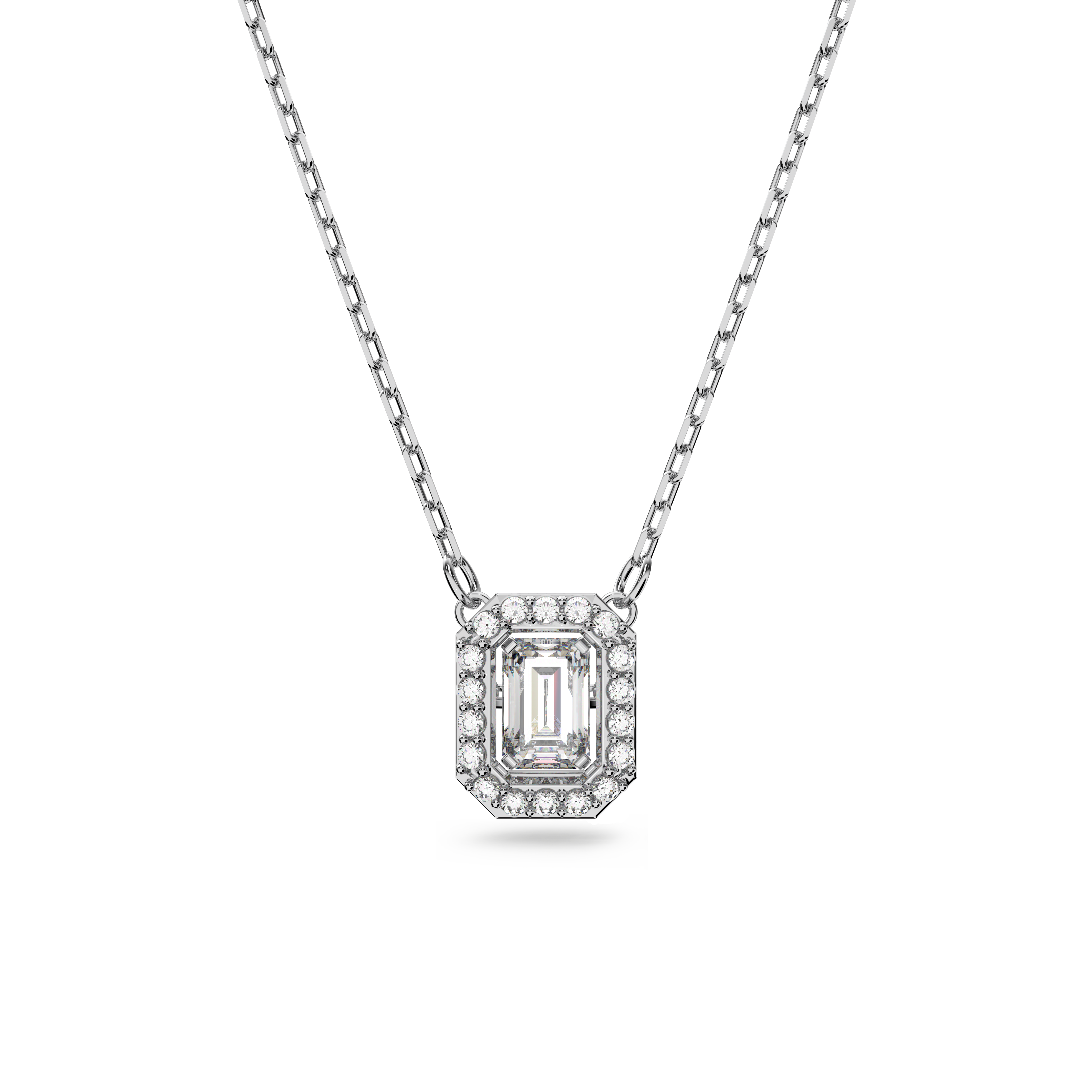 Swarovski Una pendant, Octagon cut, White, Rhodium plated 5599177