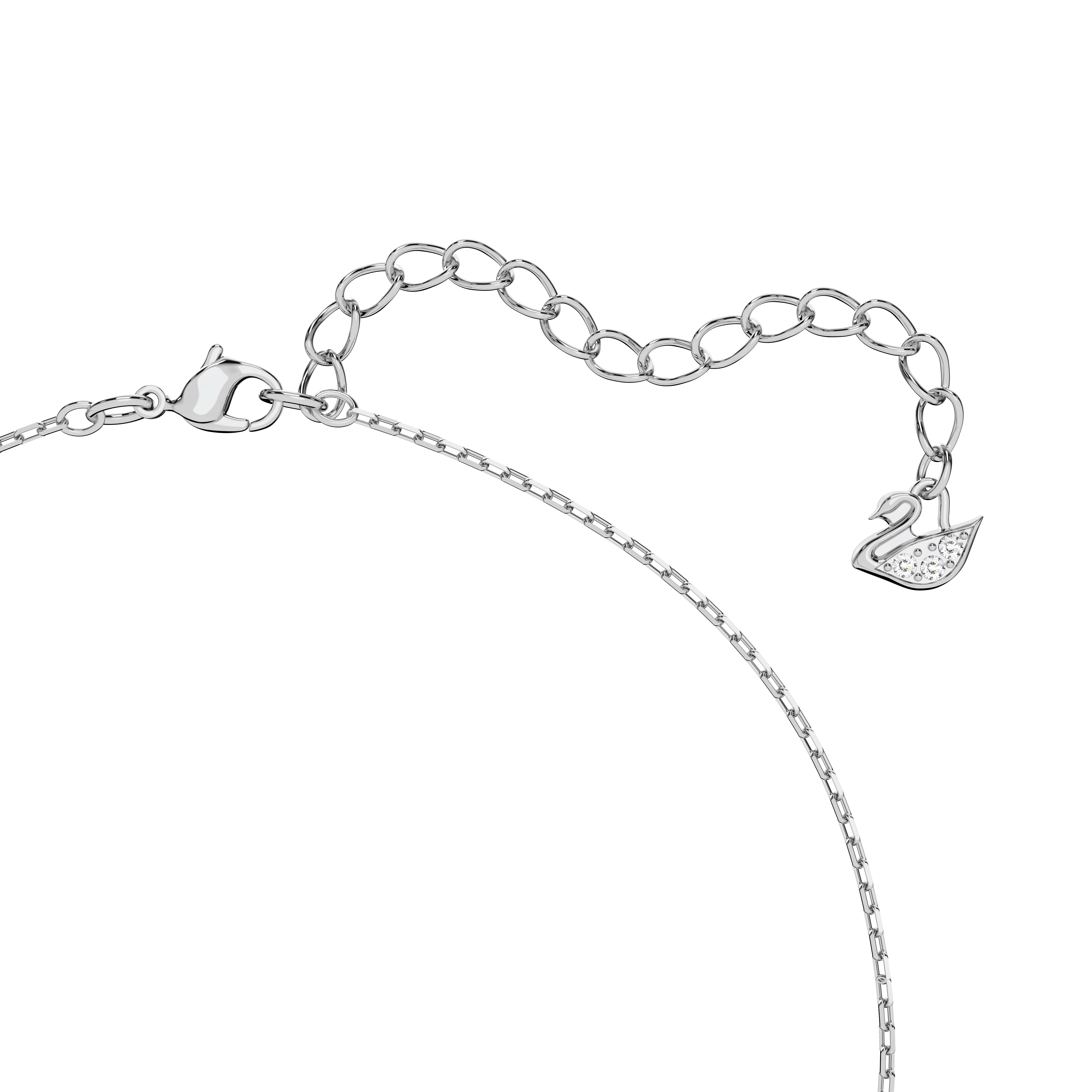 Swarovski Una pendant, Octagon cut, White, Rhodium plated 5599177