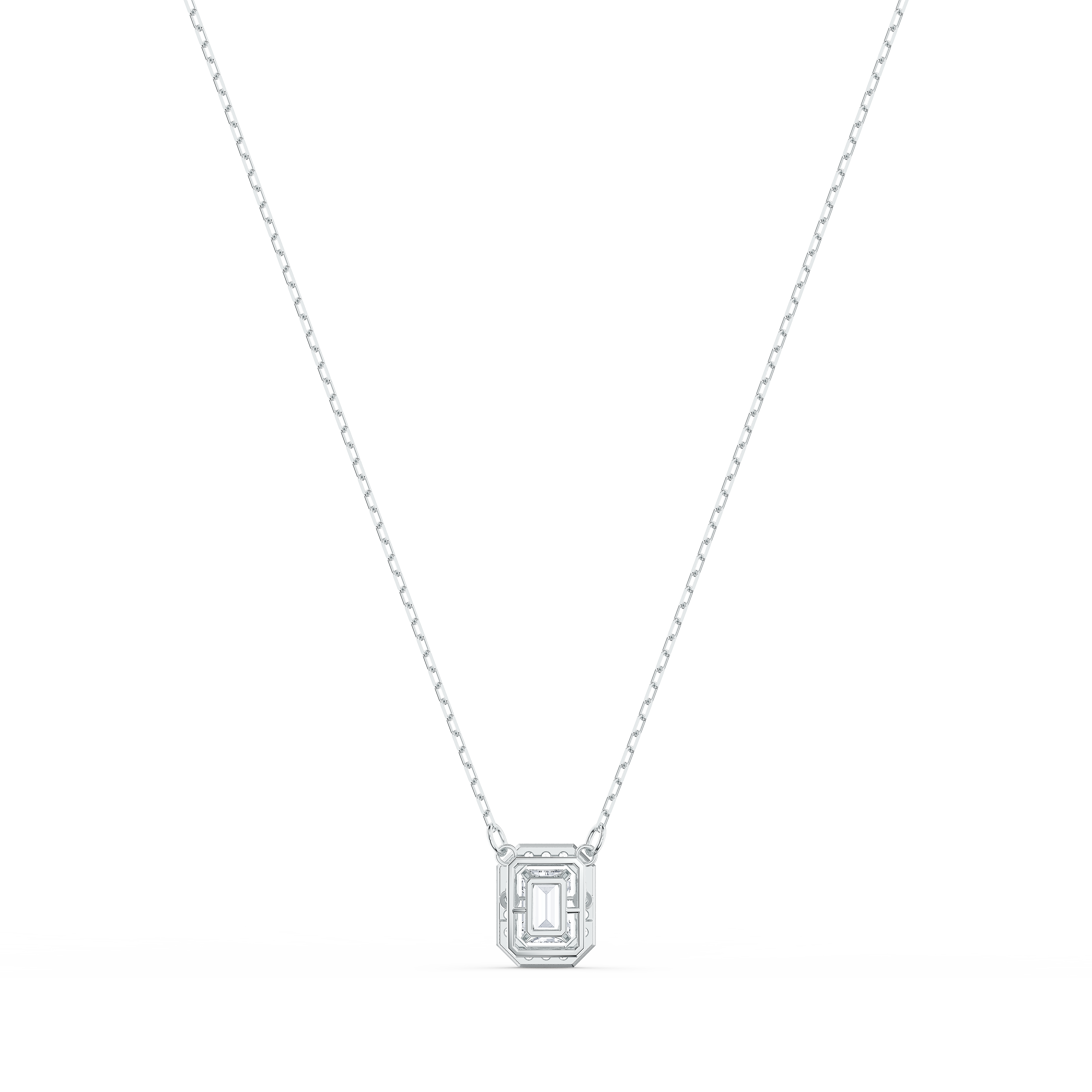 Swarovski Una pendant, Octagon cut, White, Rhodium plated 5599177