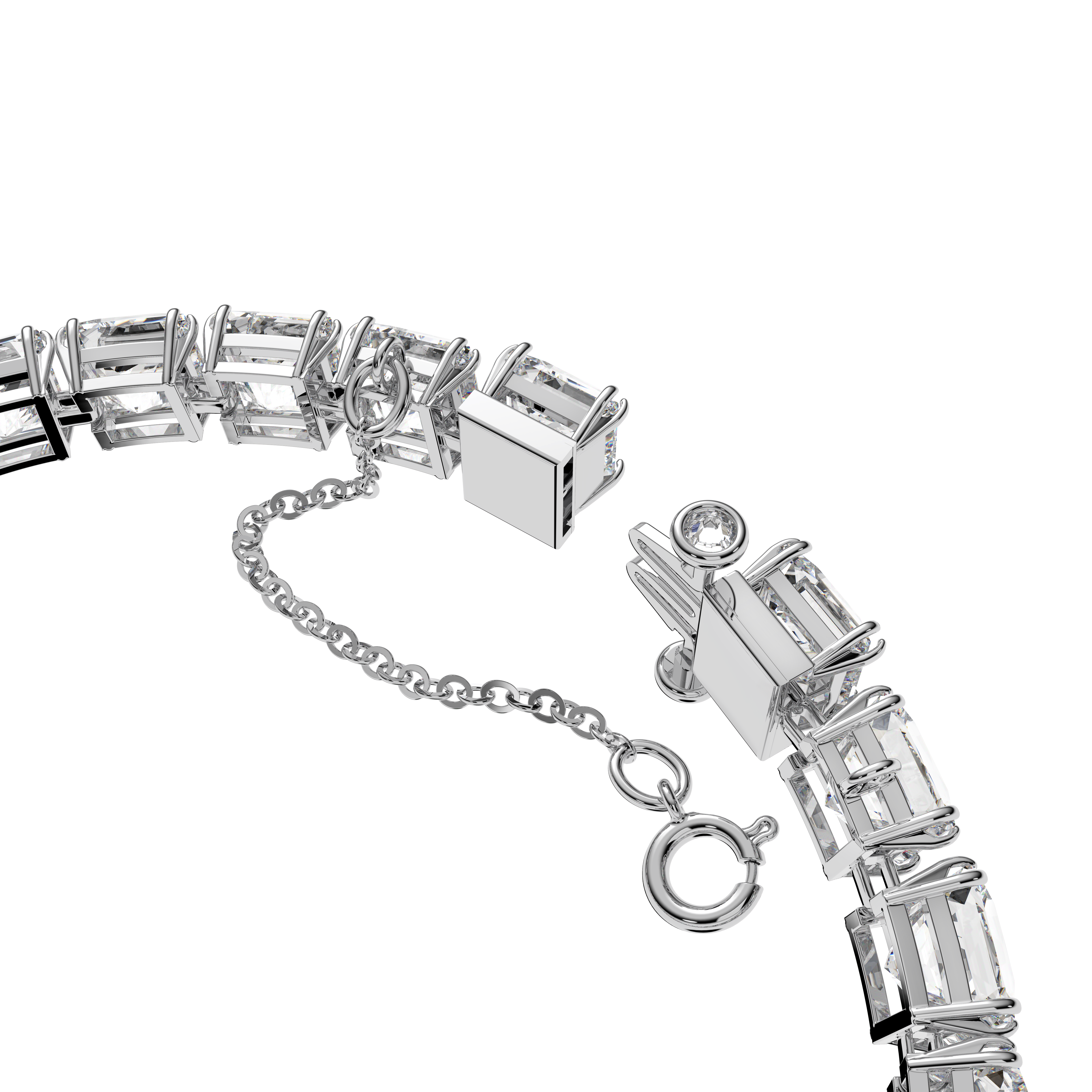 Swarovski Matrix Tennis bracelet, White, Rhodium plated 5599202