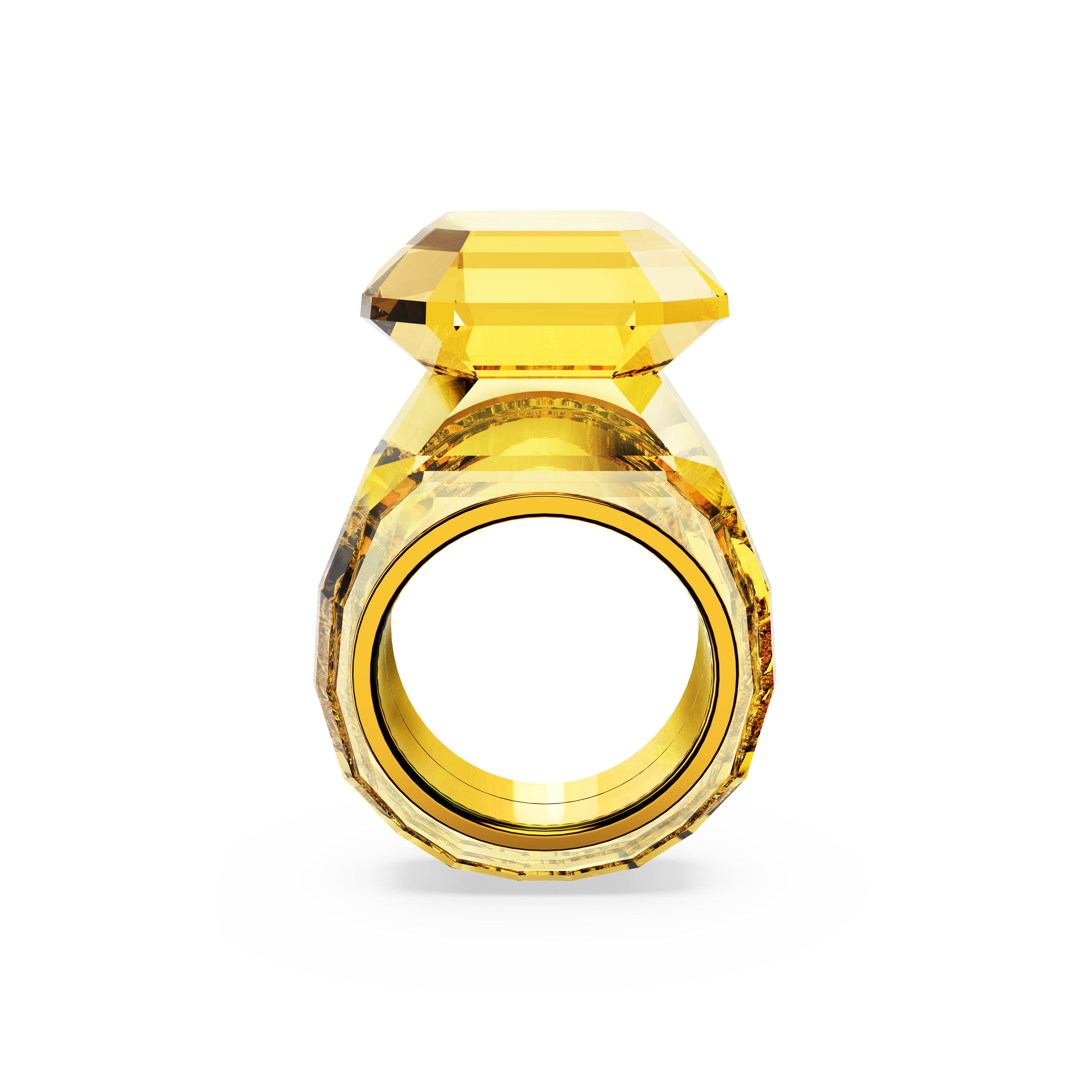 SWAROVSKI LUCENT COCKTAIL RING, OCTAGON CUT, YELLOW