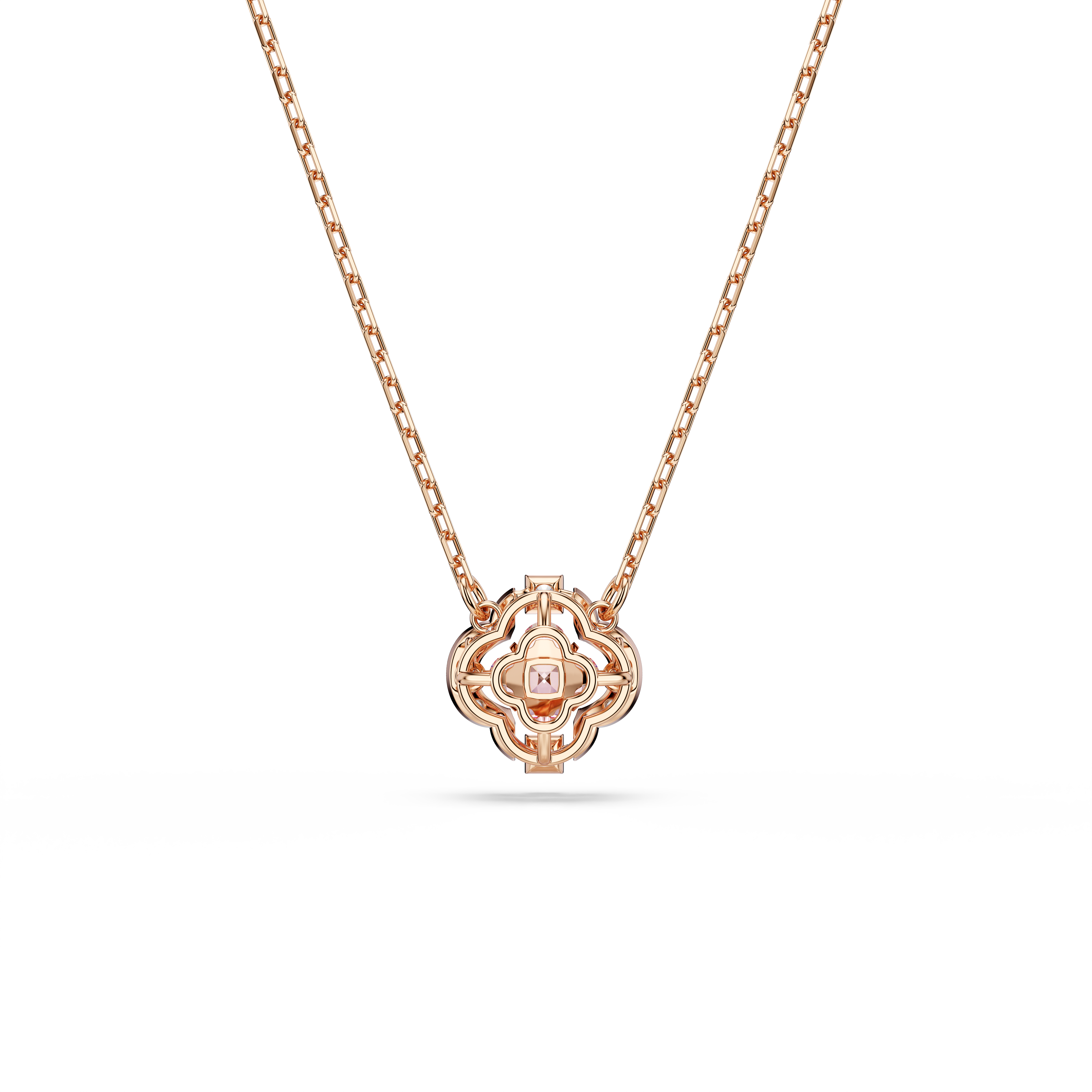 Swarovski Una necklace, Clover, Pink, Rose gold-tone plated 5604192