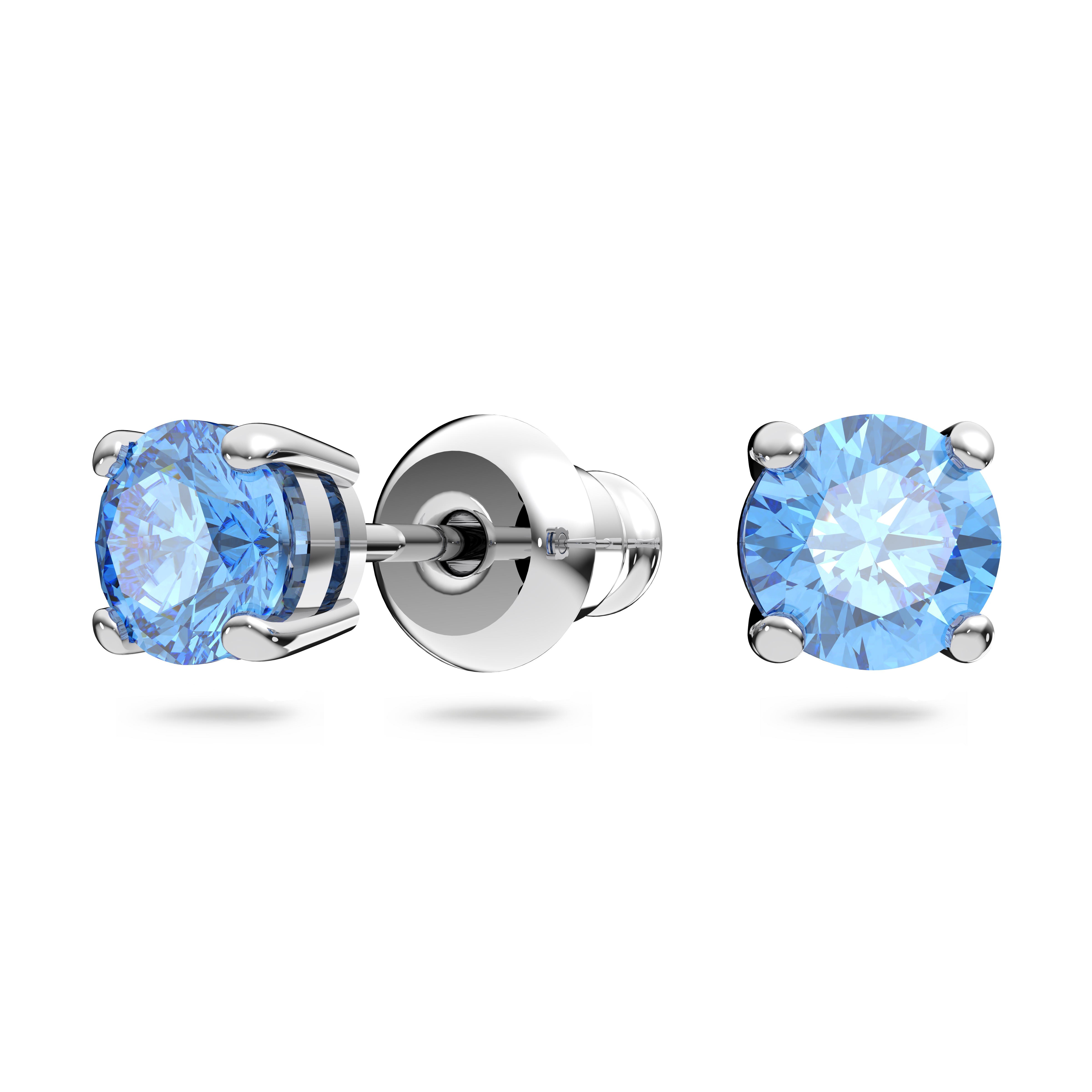 Swarovski Una set, Round cut, Blue, Rhodium plated 5604205