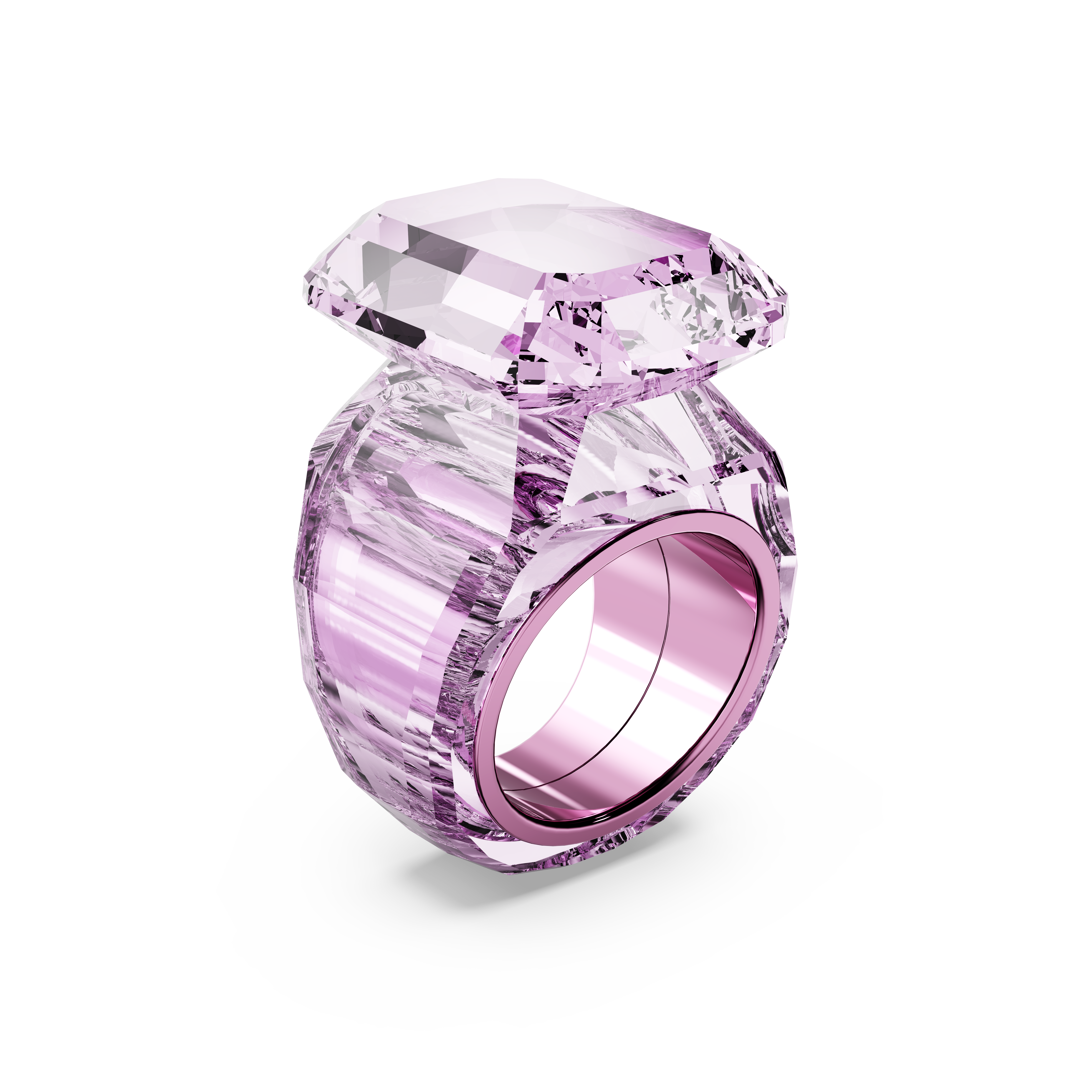 Swarovski Lucent cocktail ring, Octagon cut, Pink 5607361