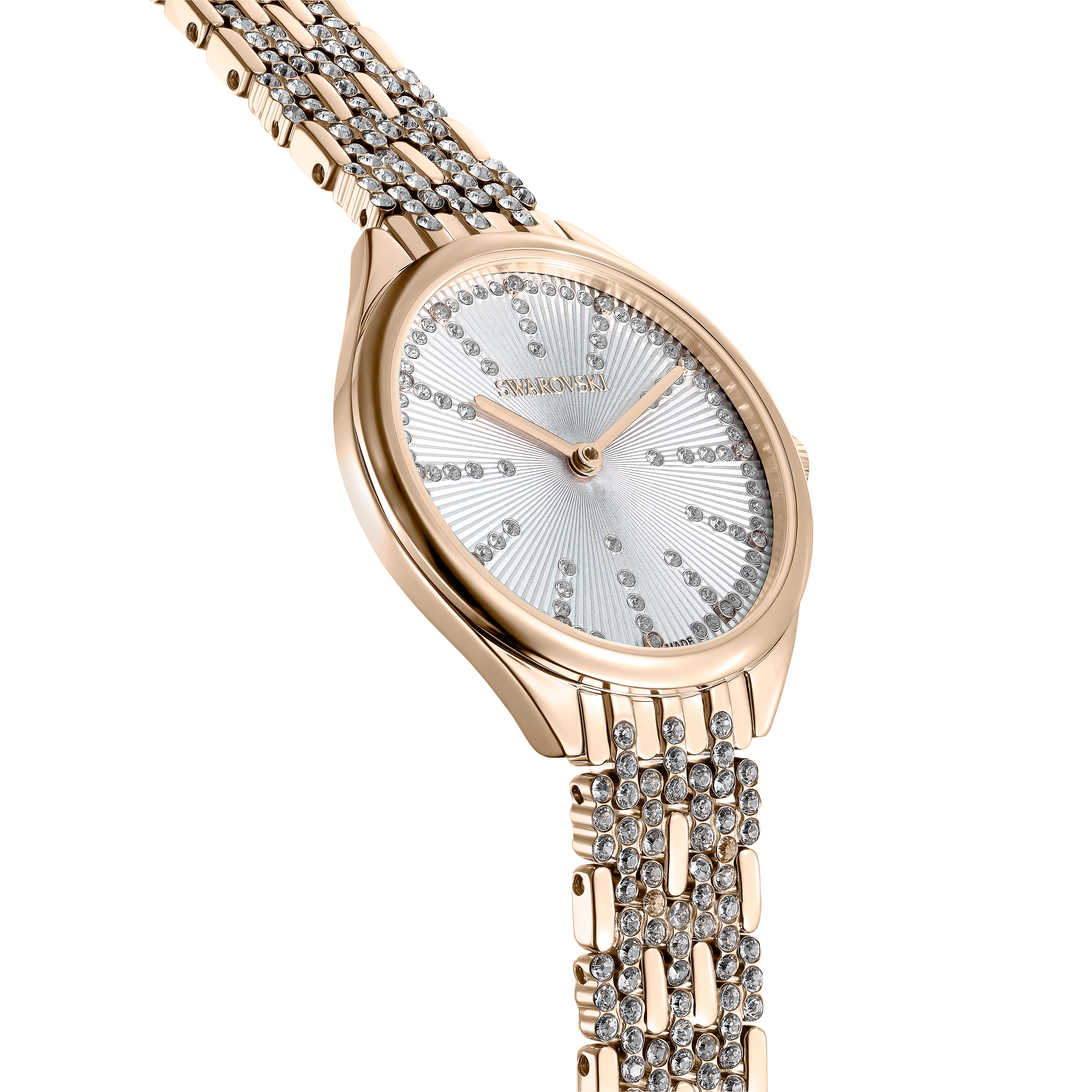 Swarovski Attract watch, Swiss Made, Pavé, Crystal bracelet, Gold tone, Champagne gold-tone finish 5610484