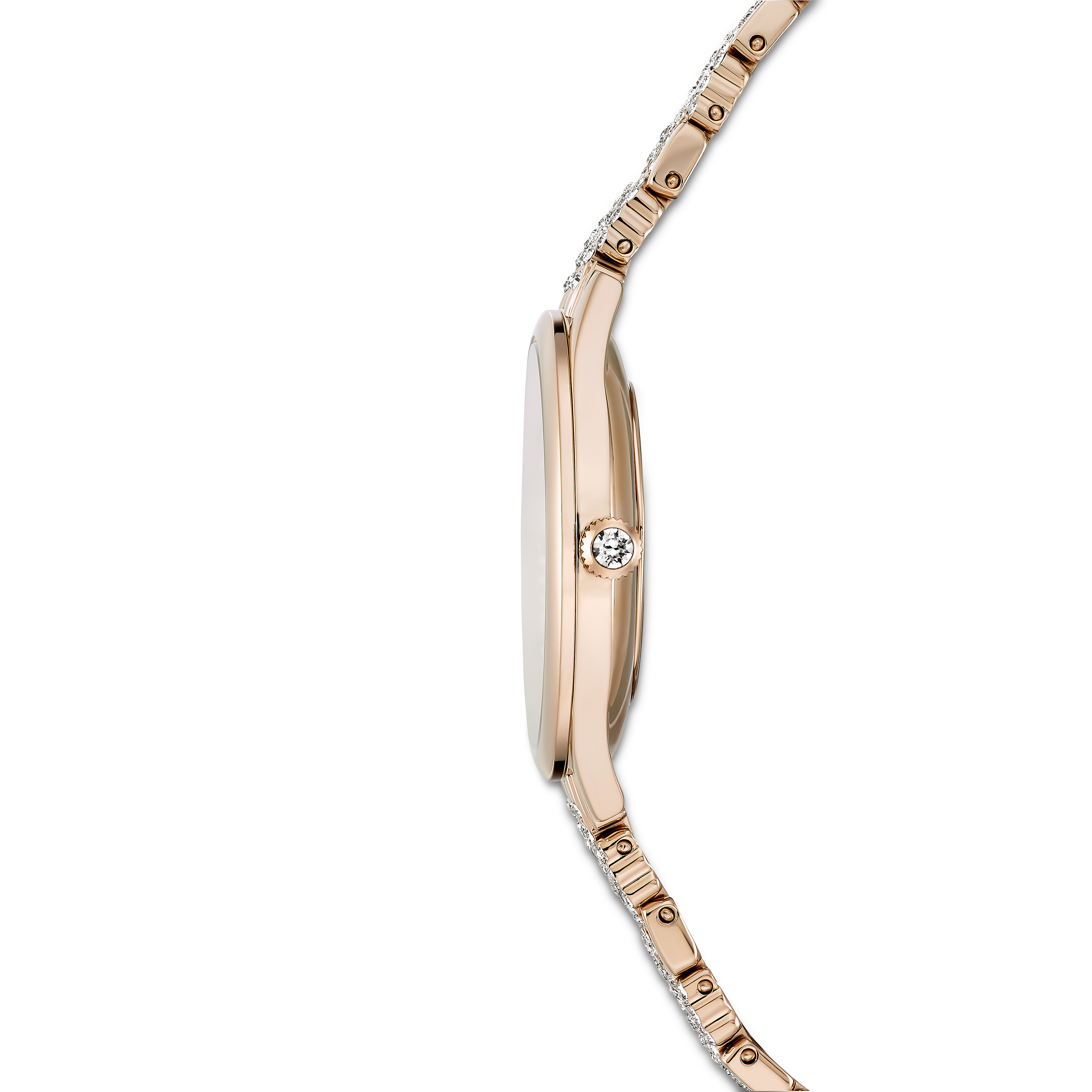 Swarovski Attract watch, Swiss Made, Pavé, Crystal bracelet, Gold tone, Champagne gold-tone finish 5610484