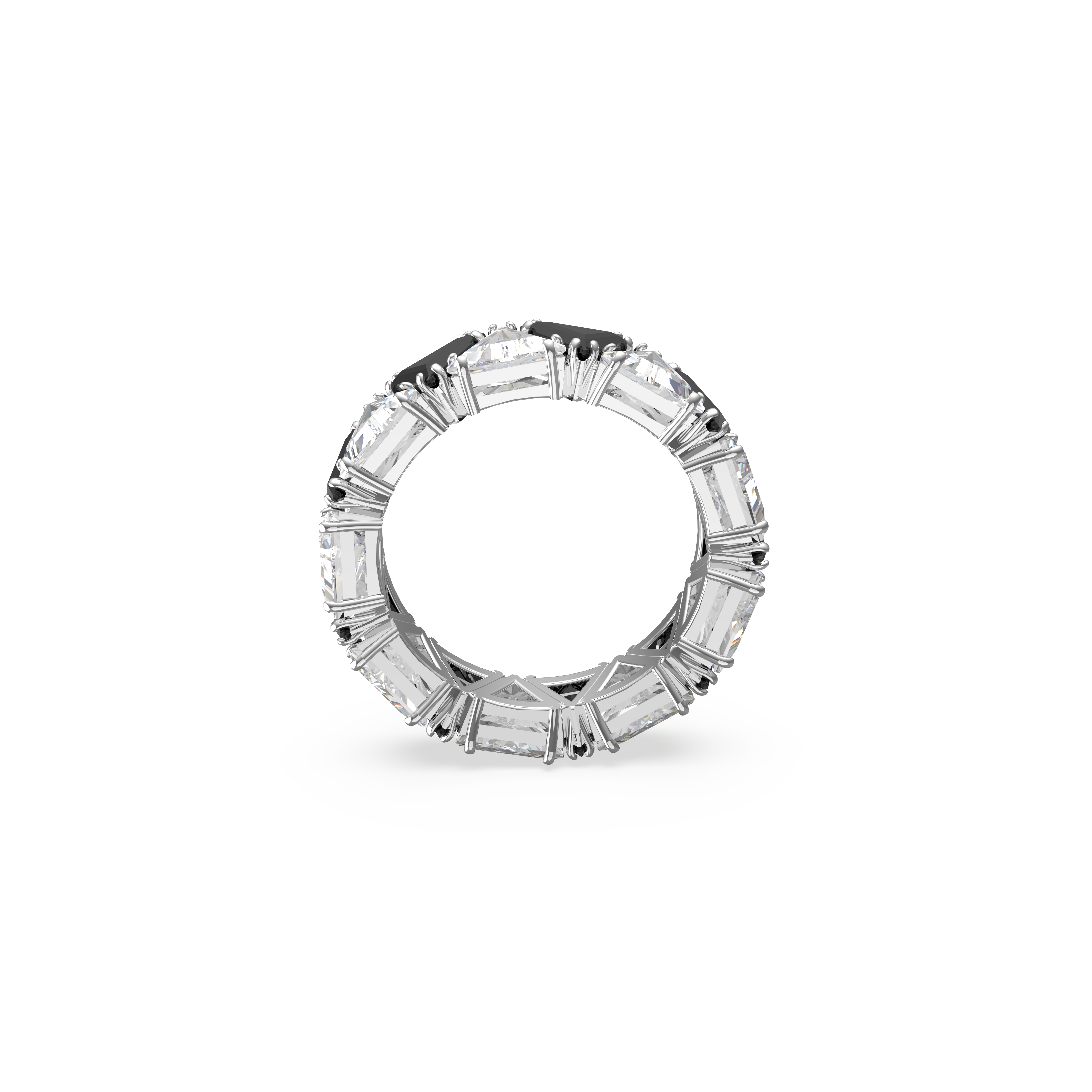 SWAROVSKI ORTYX COCKTAIL RING, TRIANGLE CUT, BLACK, RHODIUM PLATED