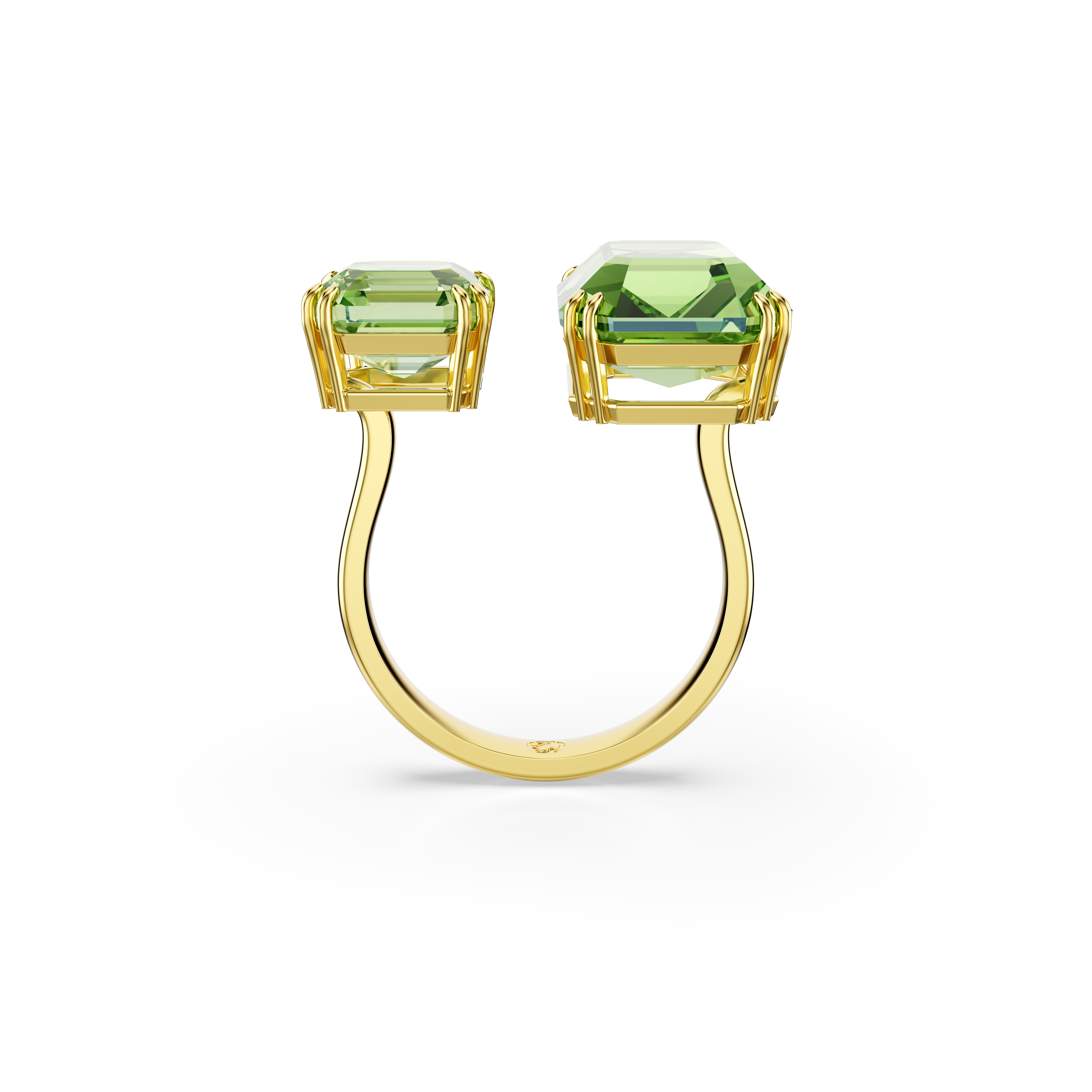 Swarovski Millenia open ring, Octagon cut, Green, Gold-tone plated 5619630