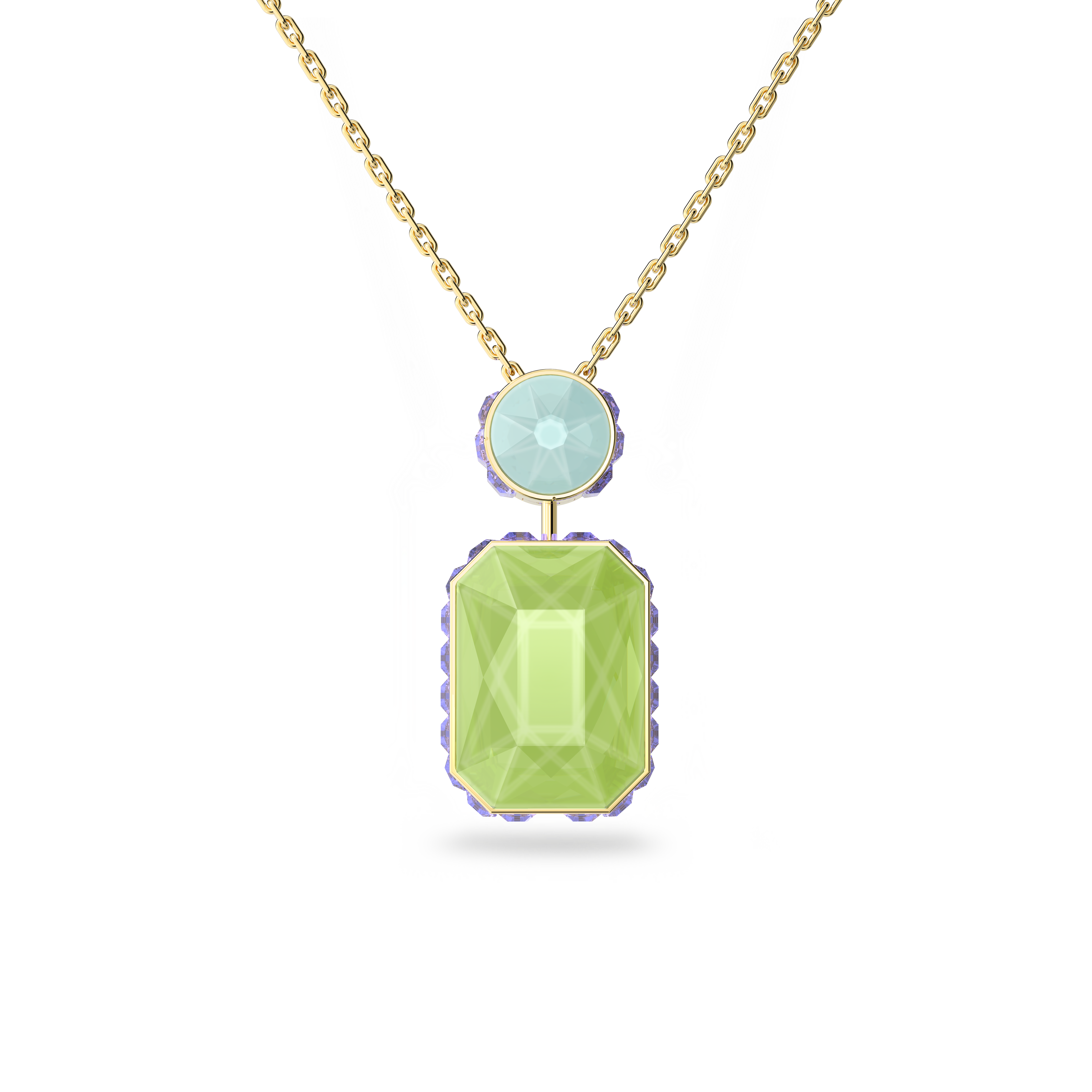 SWAROVSKI ORBITA NECKLACE, OCTAGON CUT, MULTICOLORED, GOLD-TONE PLATED 5619787