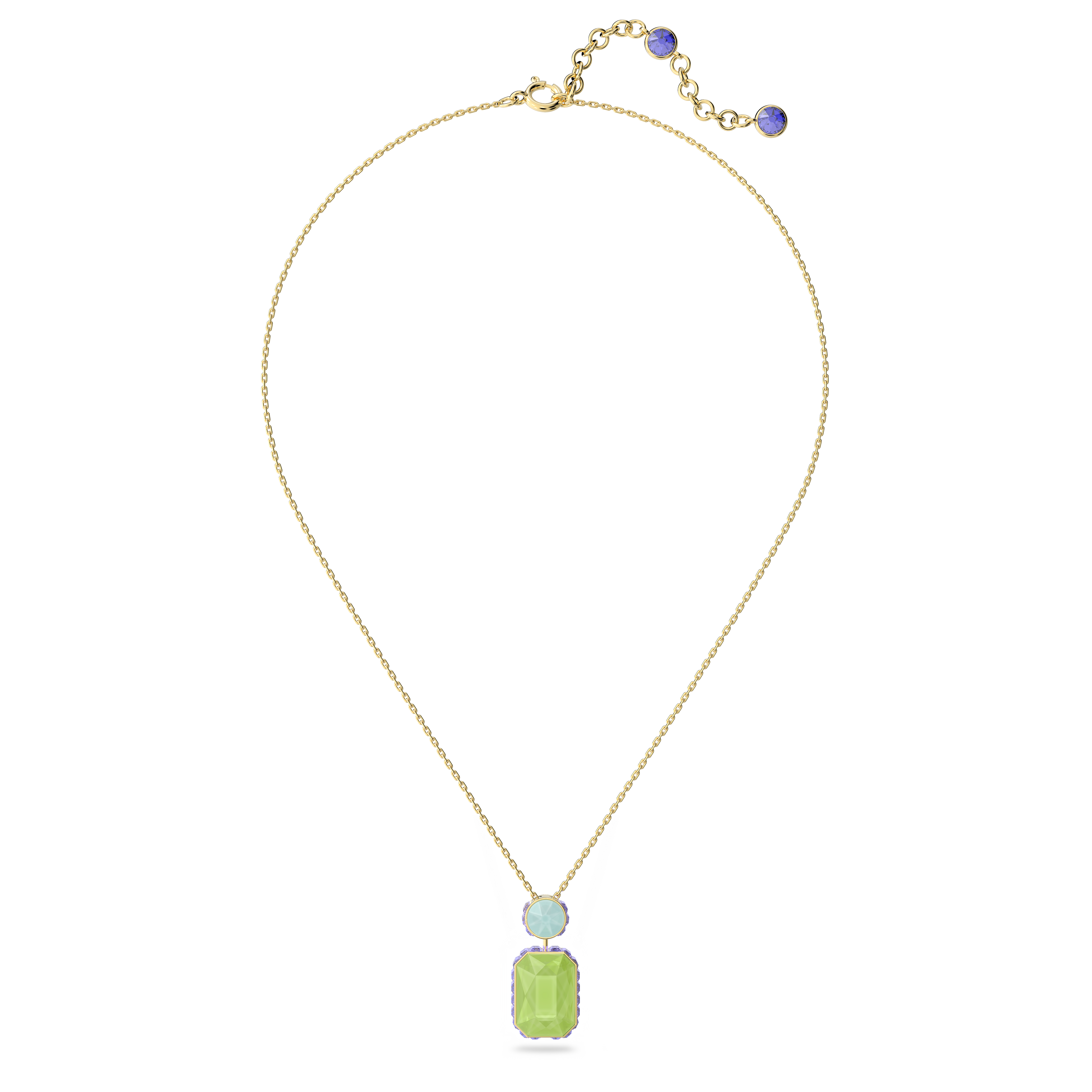 SWAROVSKI ORBITA NECKLACE, OCTAGON CUT, MULTICOLORED, GOLD-TONE PLATED 5619787