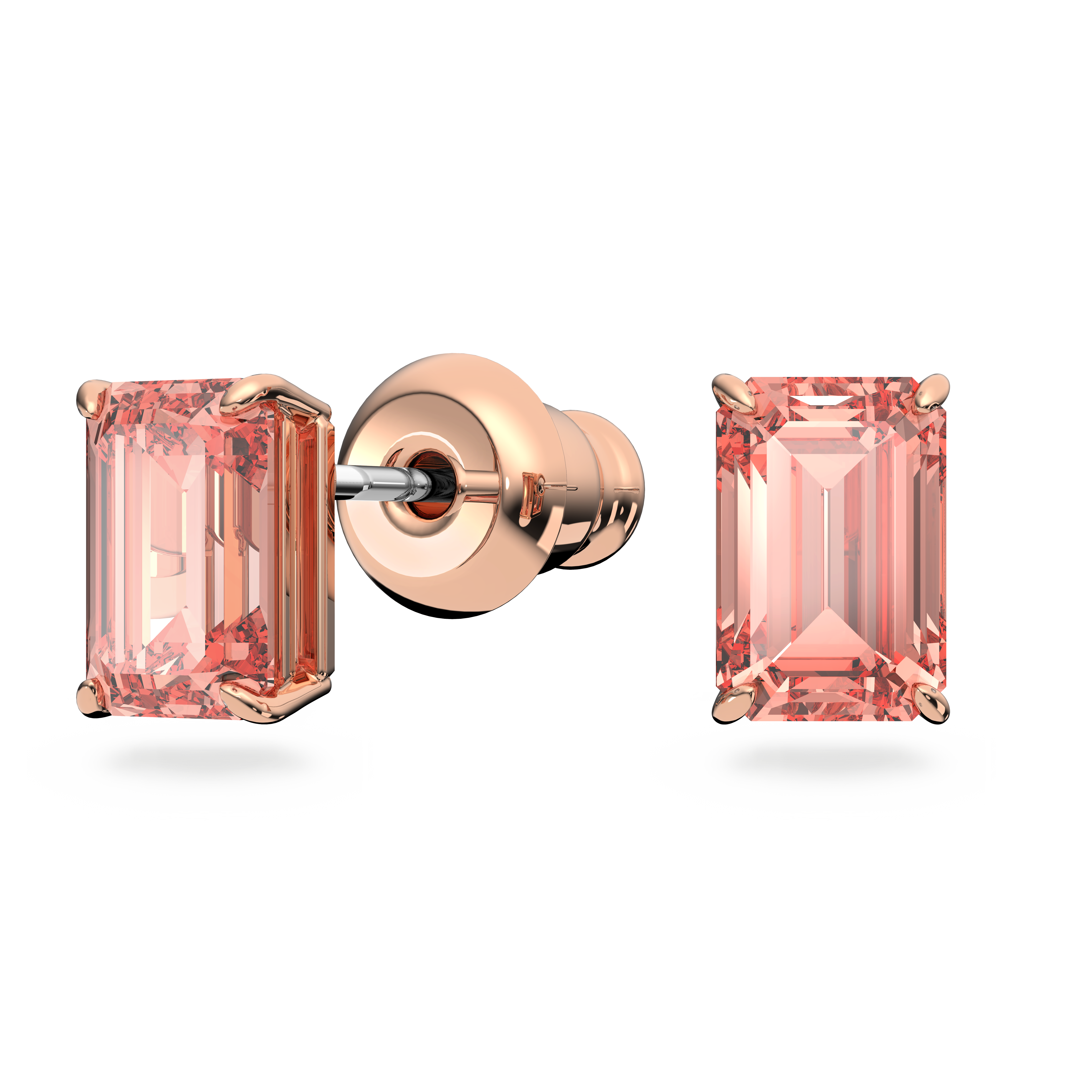SWAROVSKI MILLENIA SET, OCTAGON CUT, PINK, ROSE GOLD-TONE PLATED 5620548