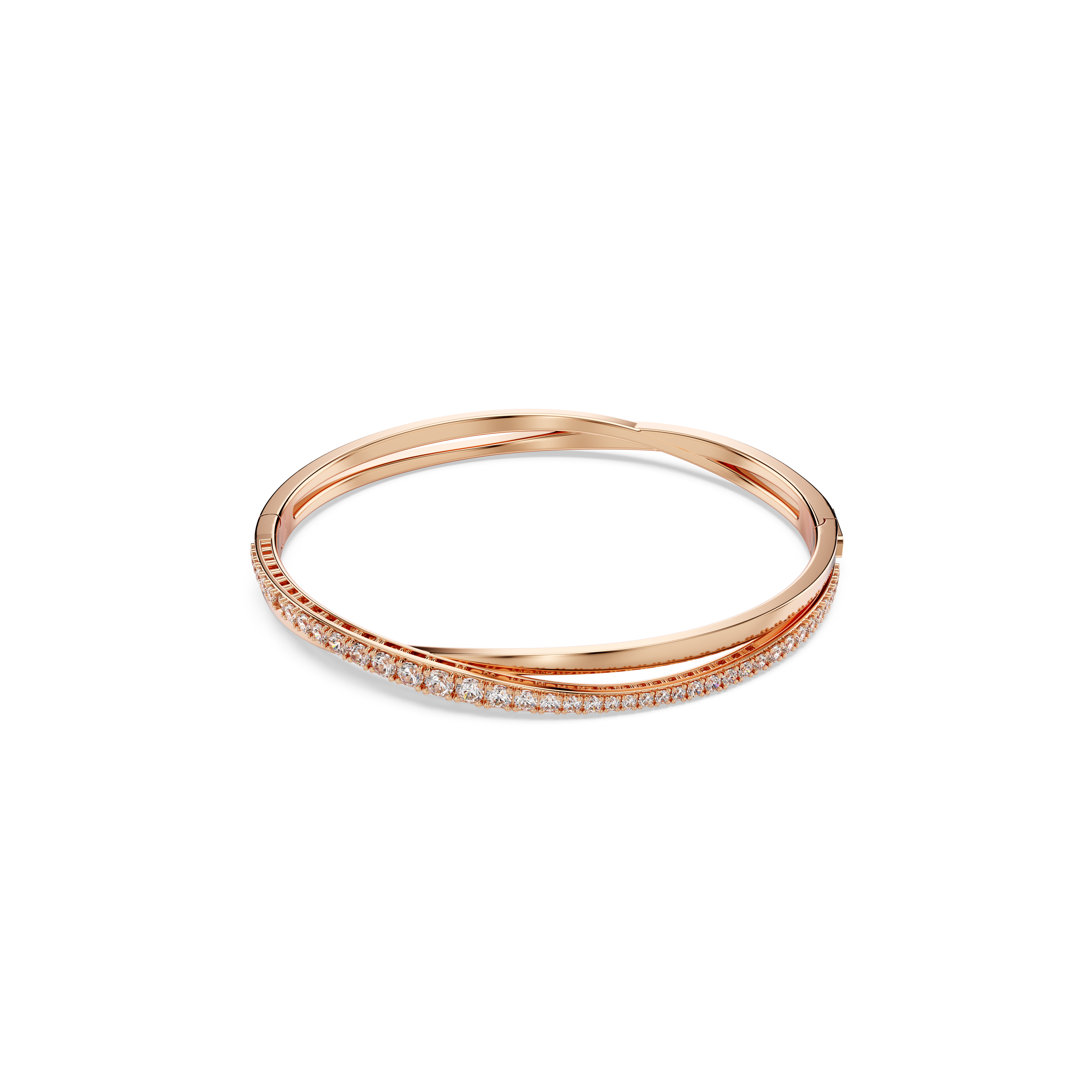 Swarovski Hyperbola bangle, White, Rose gold-tone plated 5620552