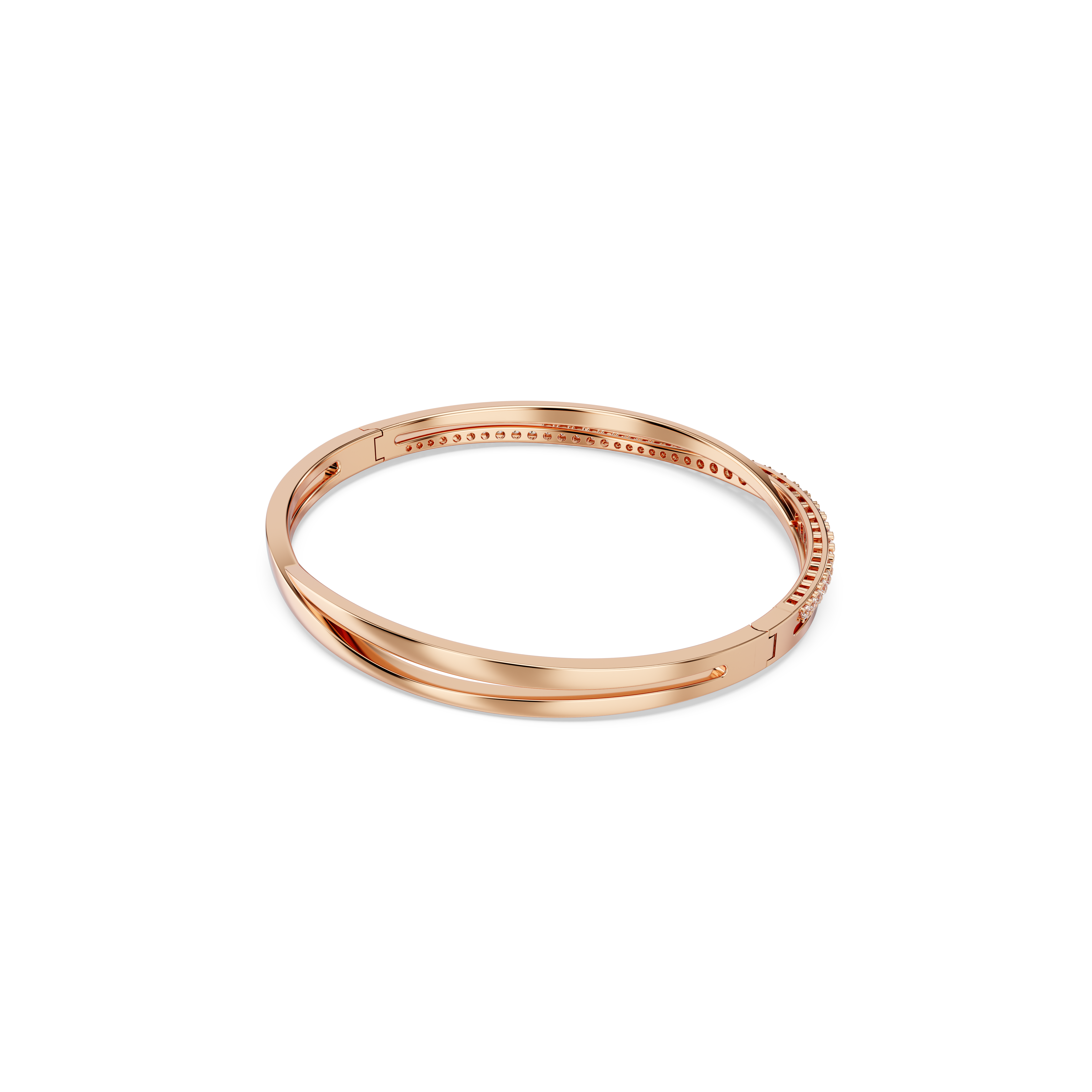 Swarovski Hyperbola bangle, White, Rose gold-tone plated 5620552