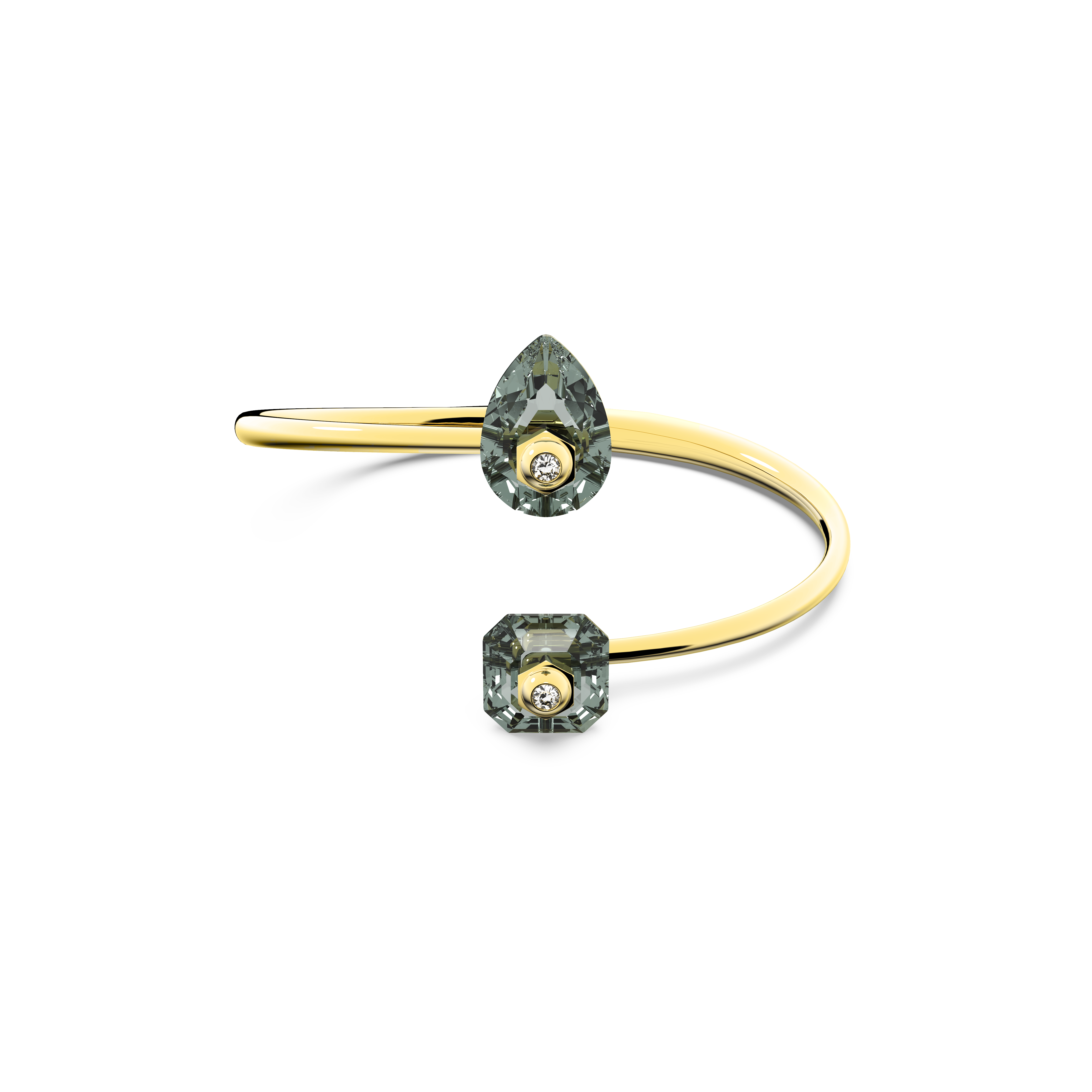 SWAROVSKI NUMINA BANGLE, MIXED CUTS, GRAY, GOLD-TONE PLATED