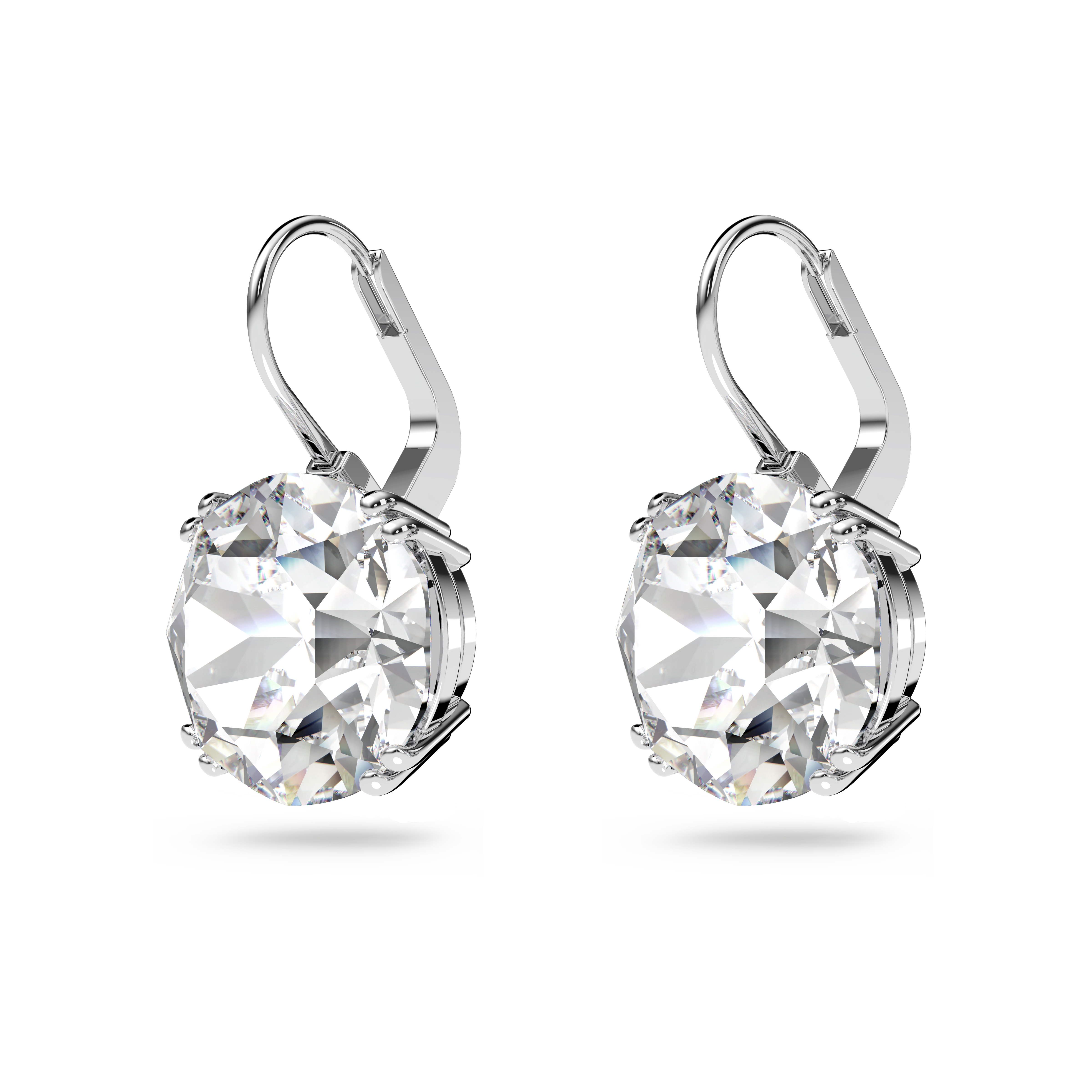 Swarovski Millenia drop earrings, Round cut, White, Rhodium plated 5628351